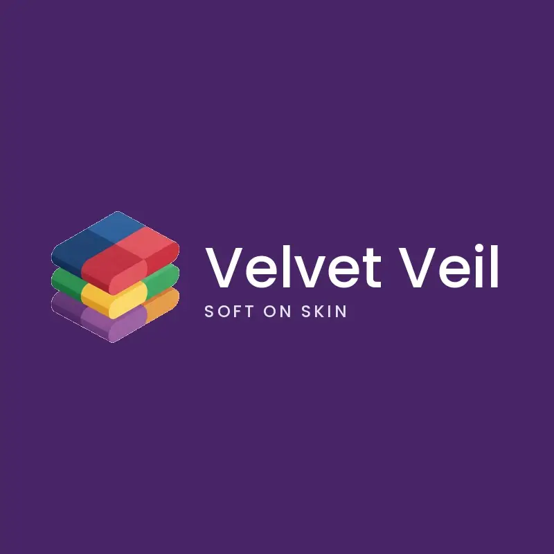 The perfume name Velvet Veil as a branded logo in an isometric style