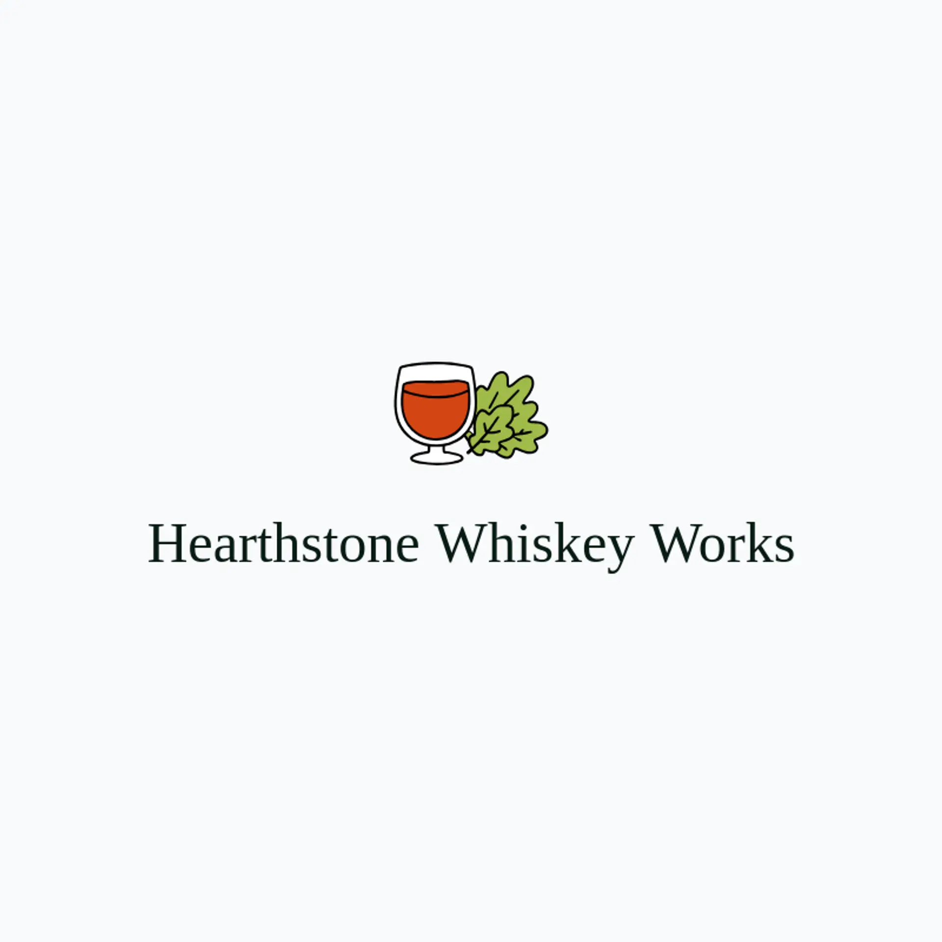 Hearthstone Whiskey Works logo for bourbon