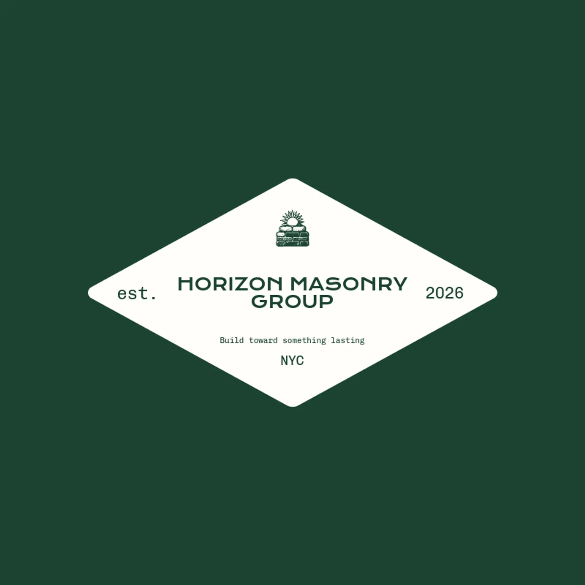 Horizon Masonry Group logo for construction company