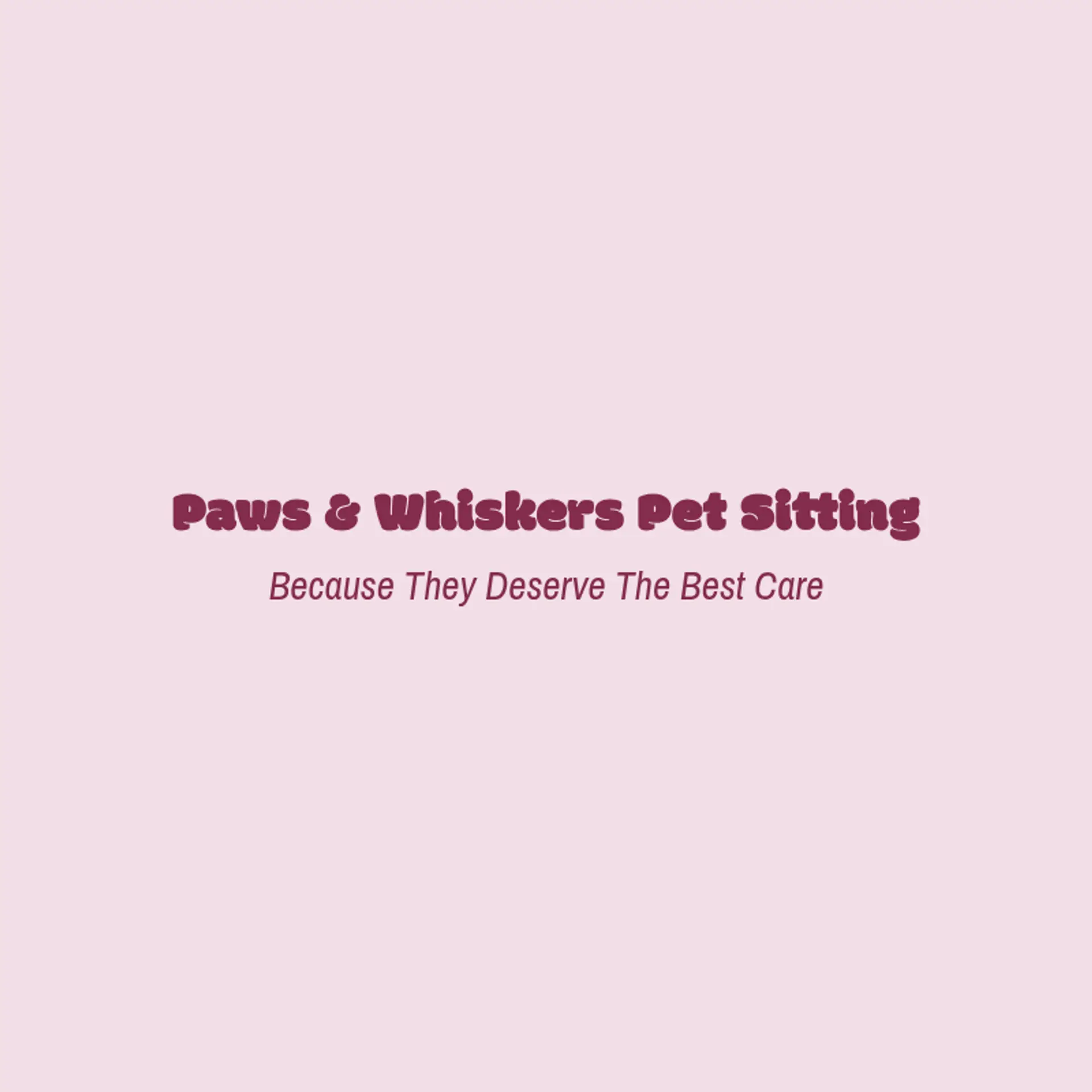 Paws & Whiskers Pet Sitting logo for pet sitting