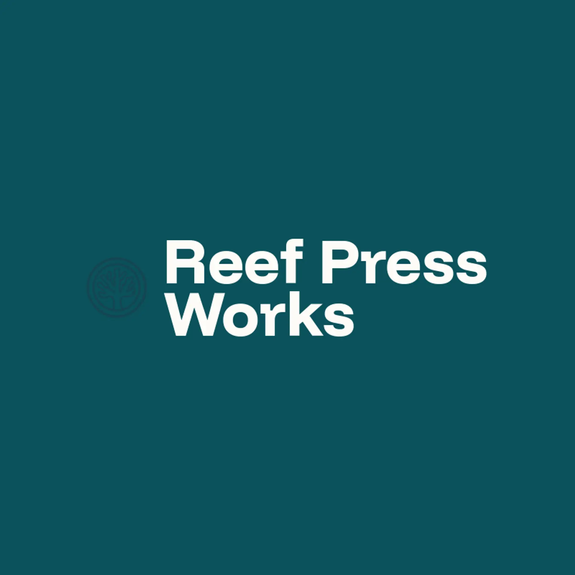 Reef Press Works logo for stamp