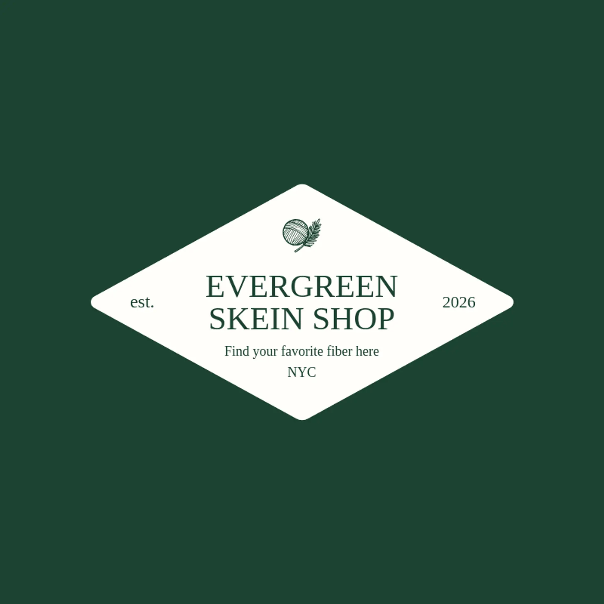 Evergreen Skein Shop logo for yarn