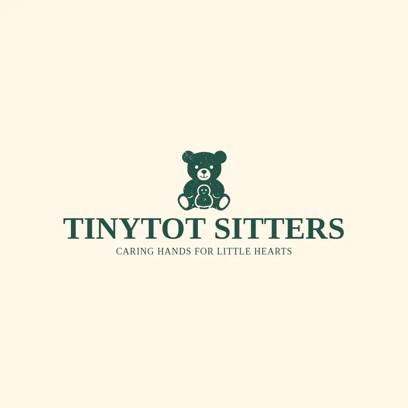 The babysitting name TinyTot Sitters as a branded logo with a single color icon