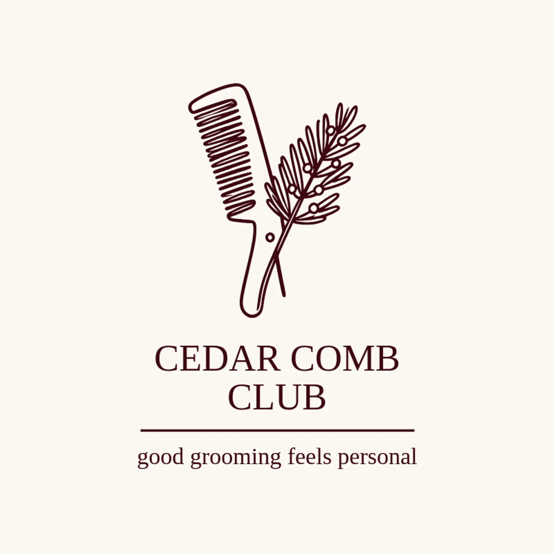 Cedar Comb Club logo for barbershop