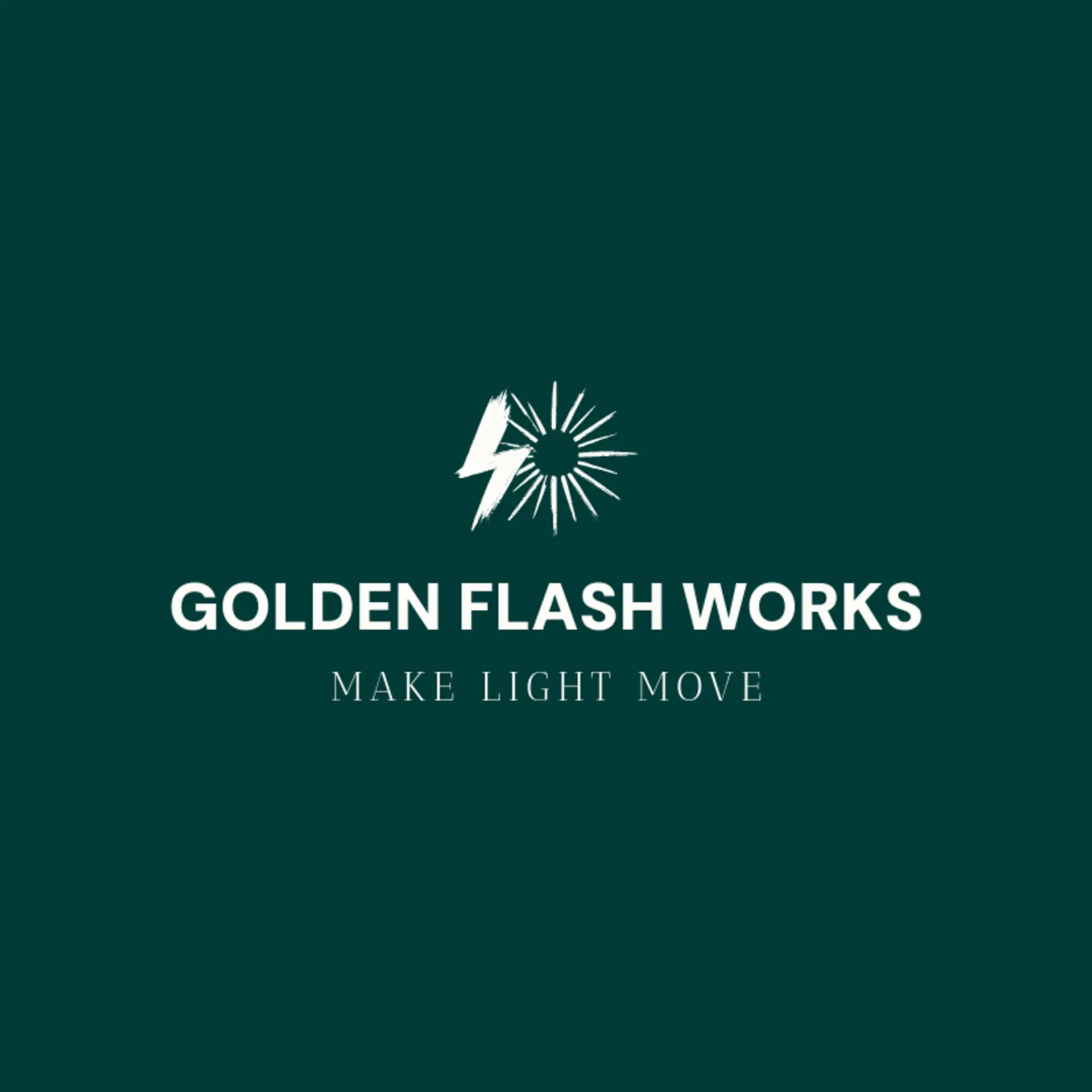 Golden Flash Works logo for lightning