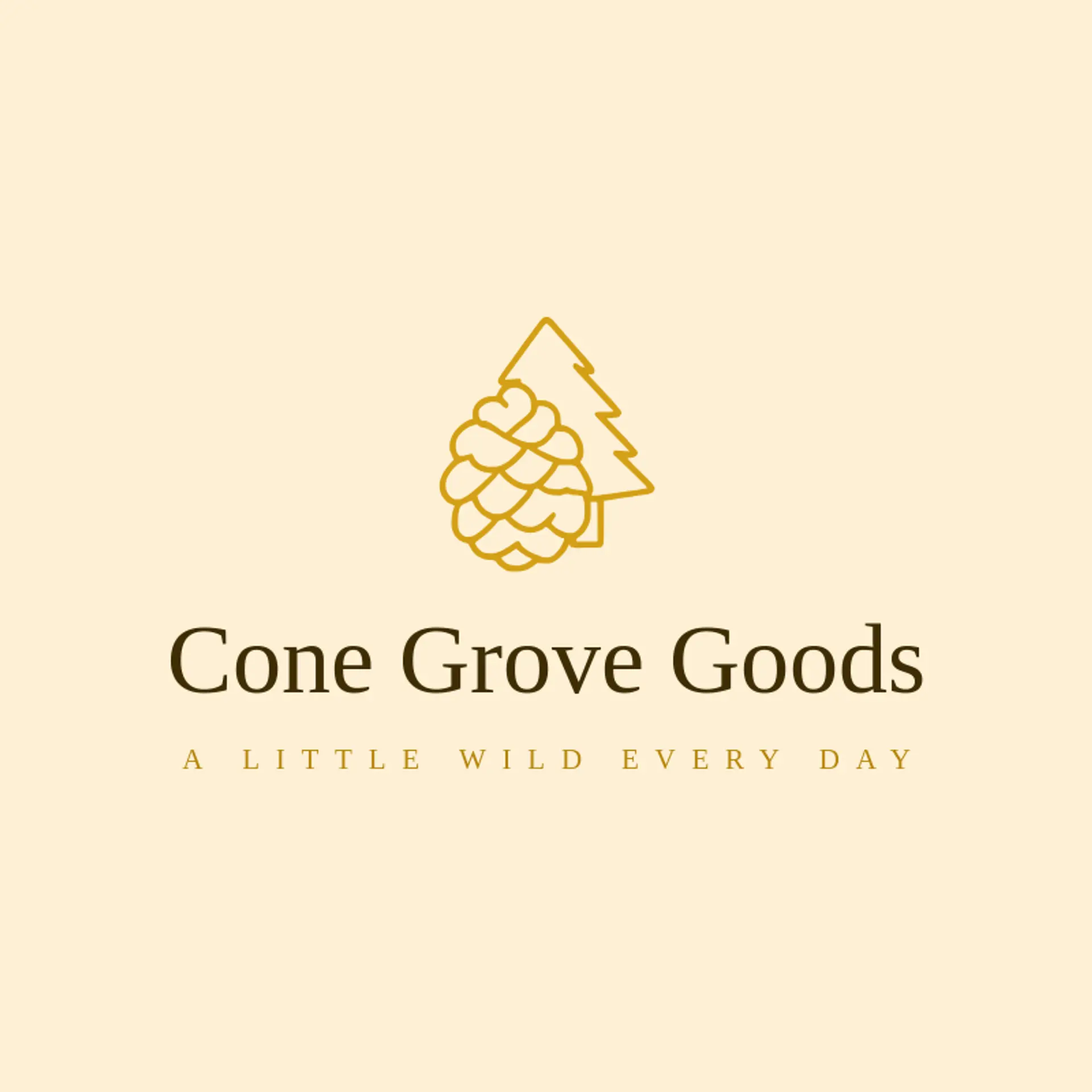 Cone Grove Goods logo for pine tree