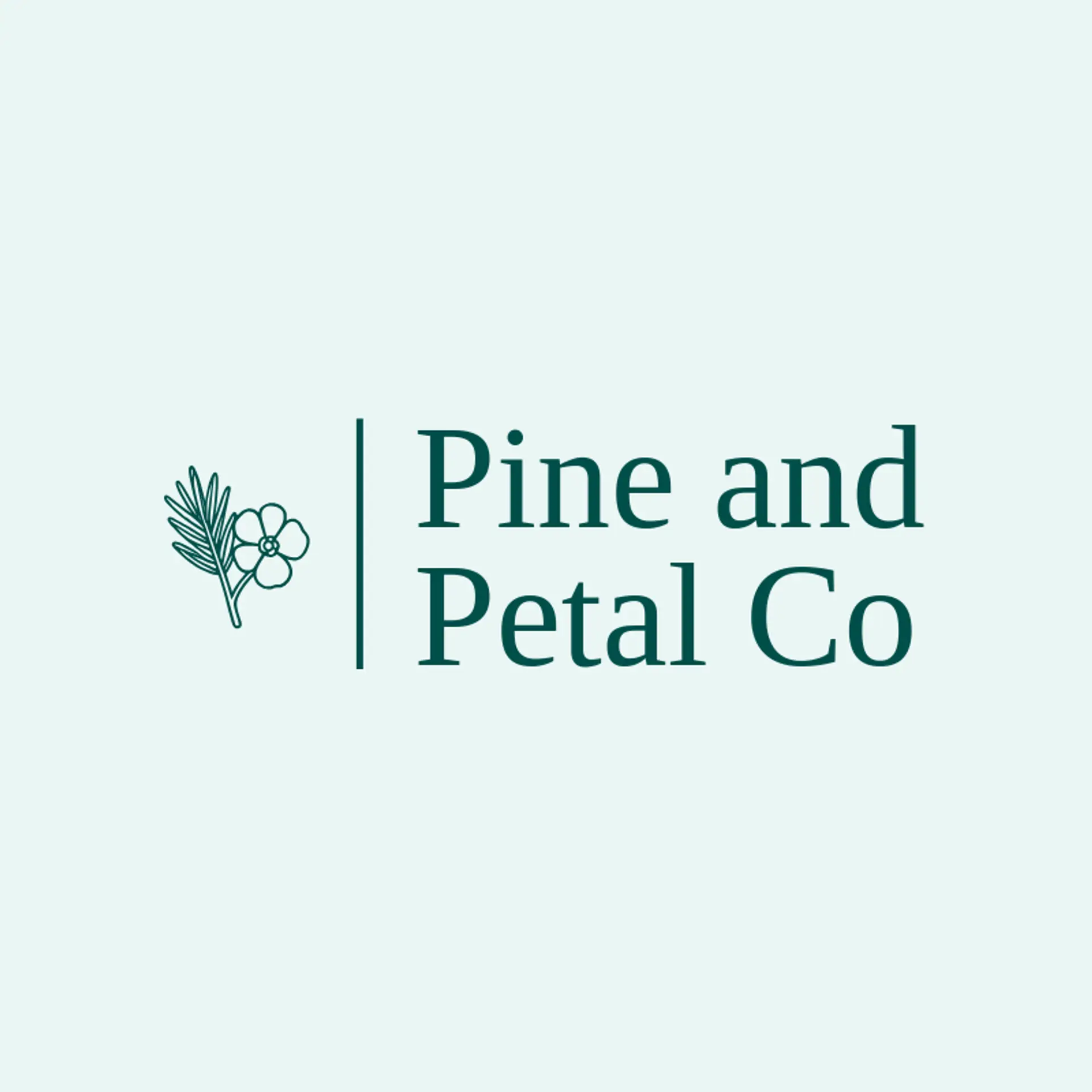 Pine and Petal Co logo for natural