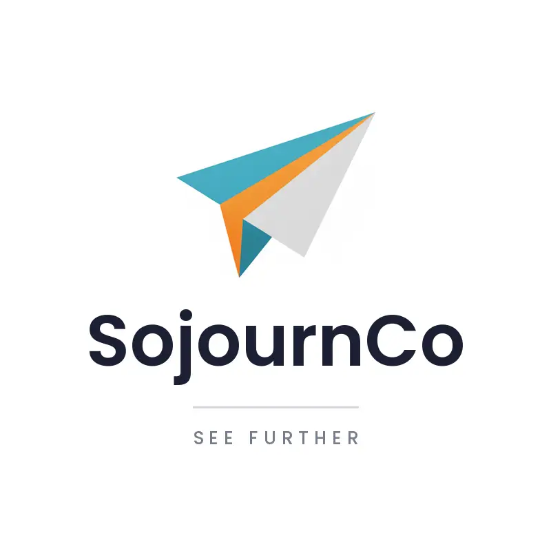 Paper airplane travel logo