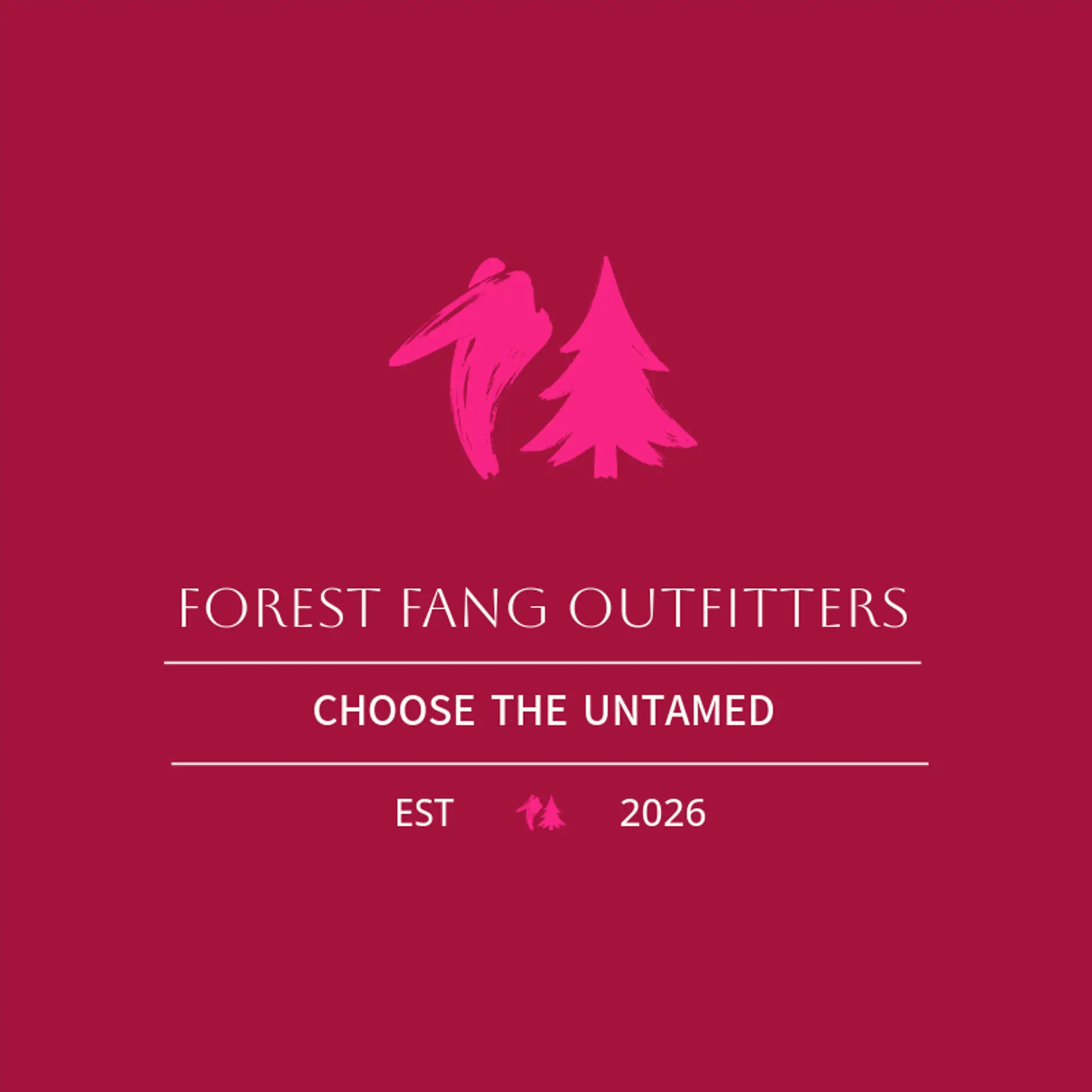Forest Fang Outfitters logo for wolf