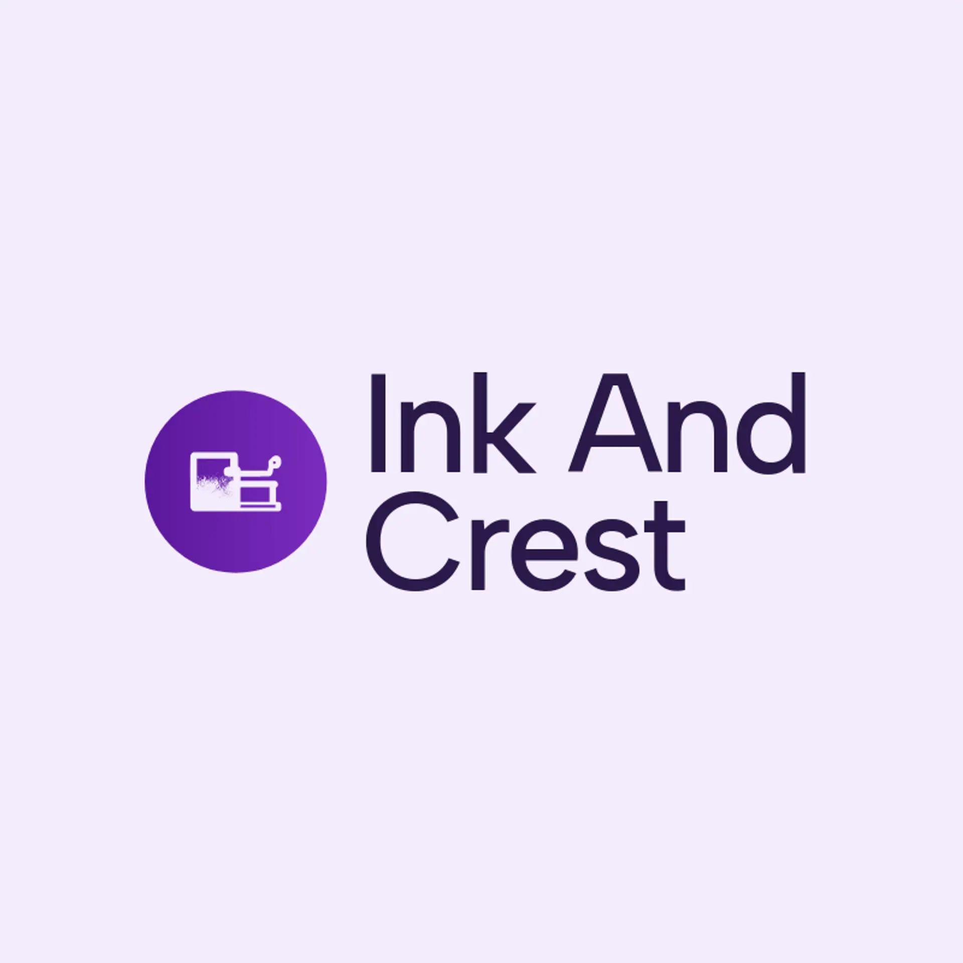 Ink and Crest logo for printing press