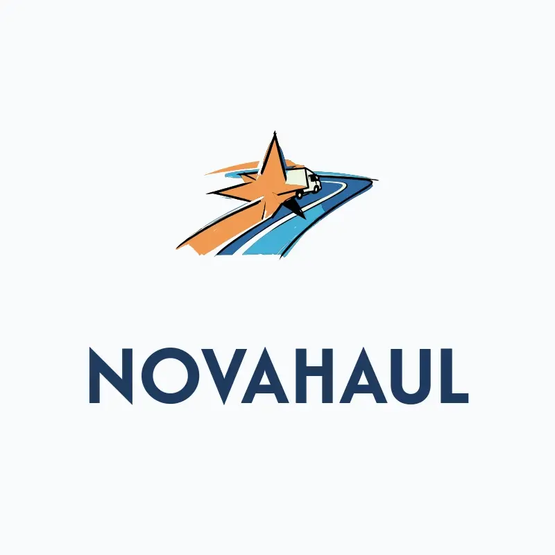 The moving company name NovaHaul as a branded logo with a color icon