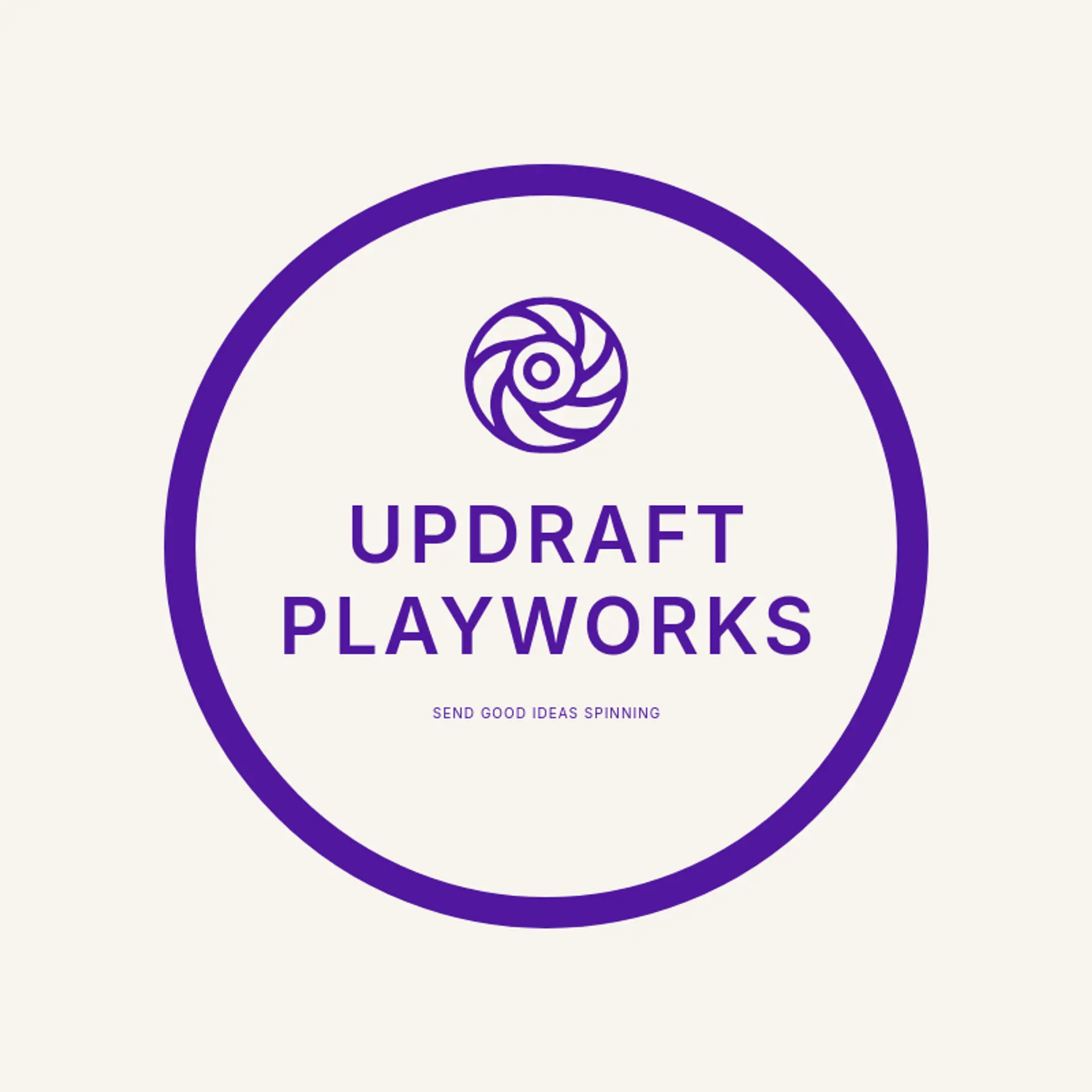 Updraft Playworks logo for pinwheel