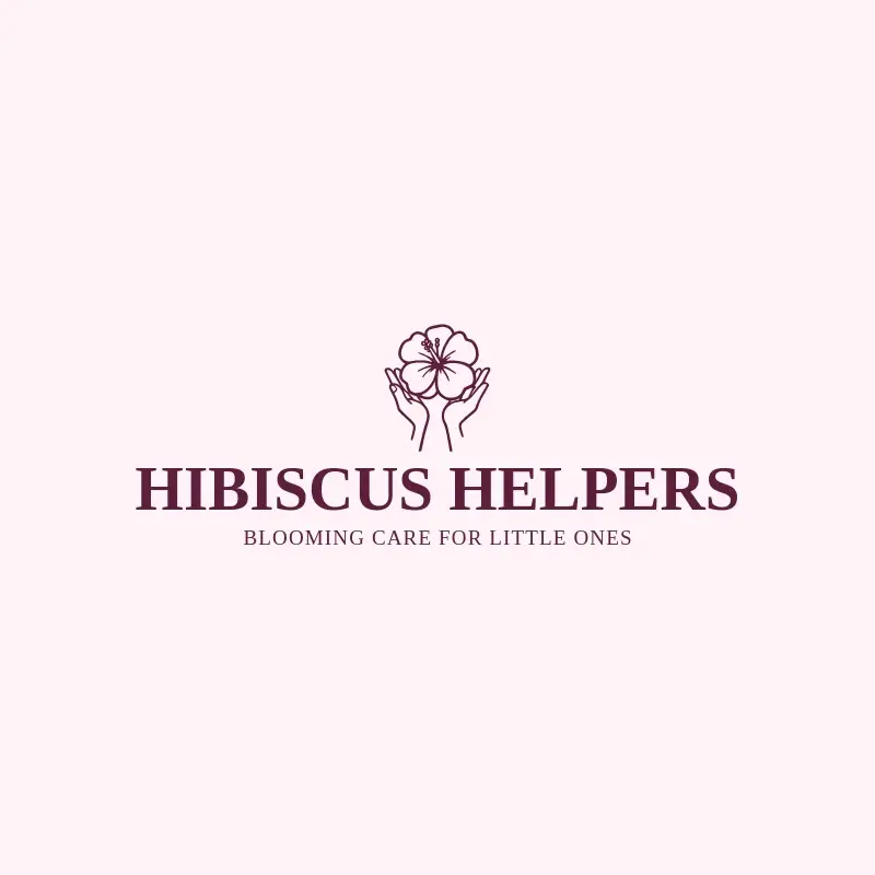 The babysitting name Hibiscus Helpers as a branded logo with a single color icon