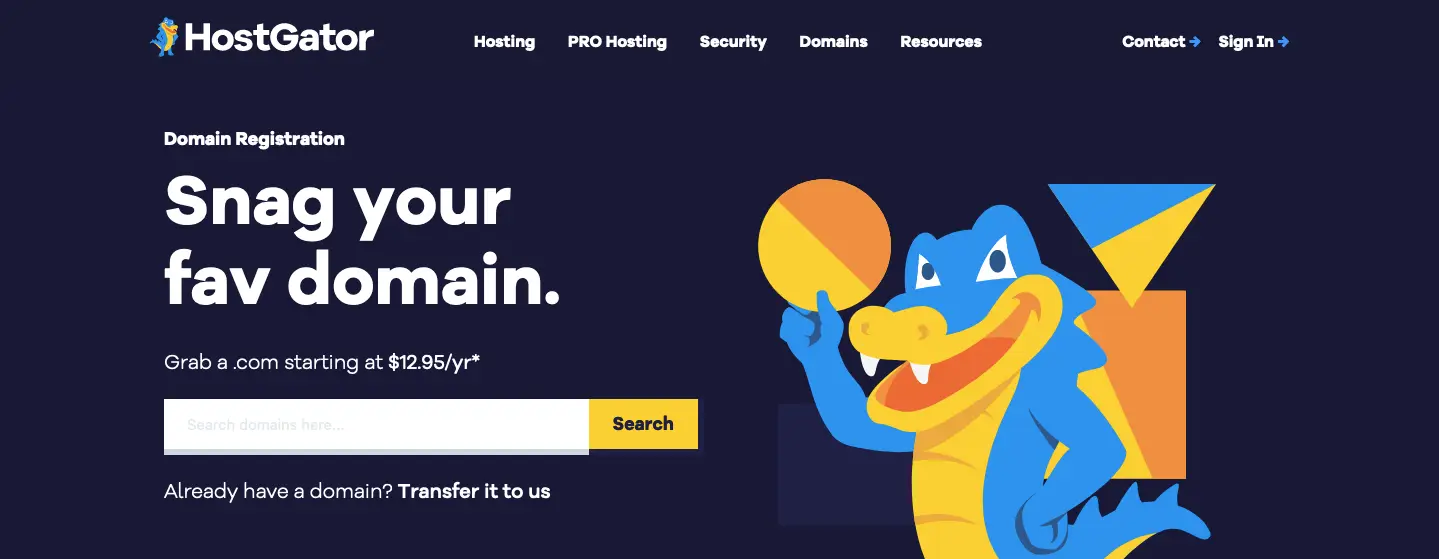 HostGator domain registration