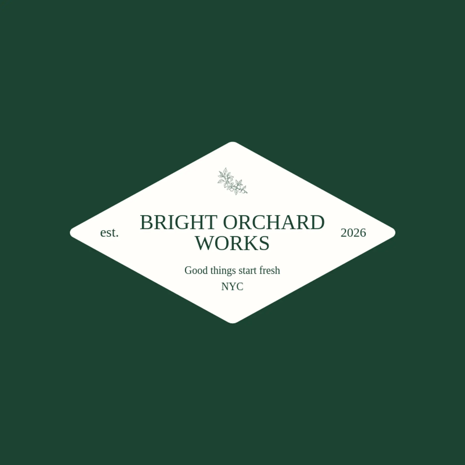 Bright Orchard Works logo for fresh