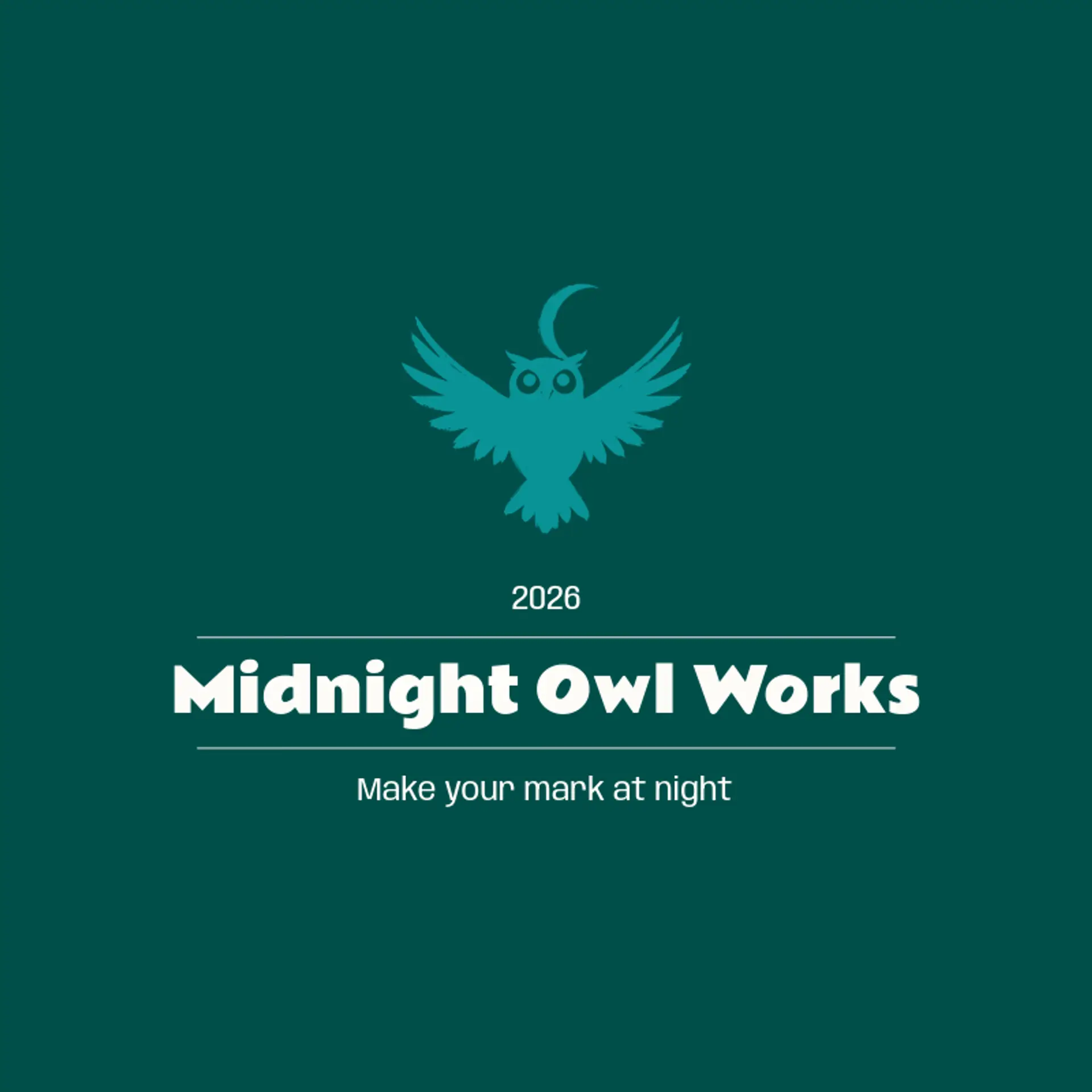 Midnight Owl Works logo for moon