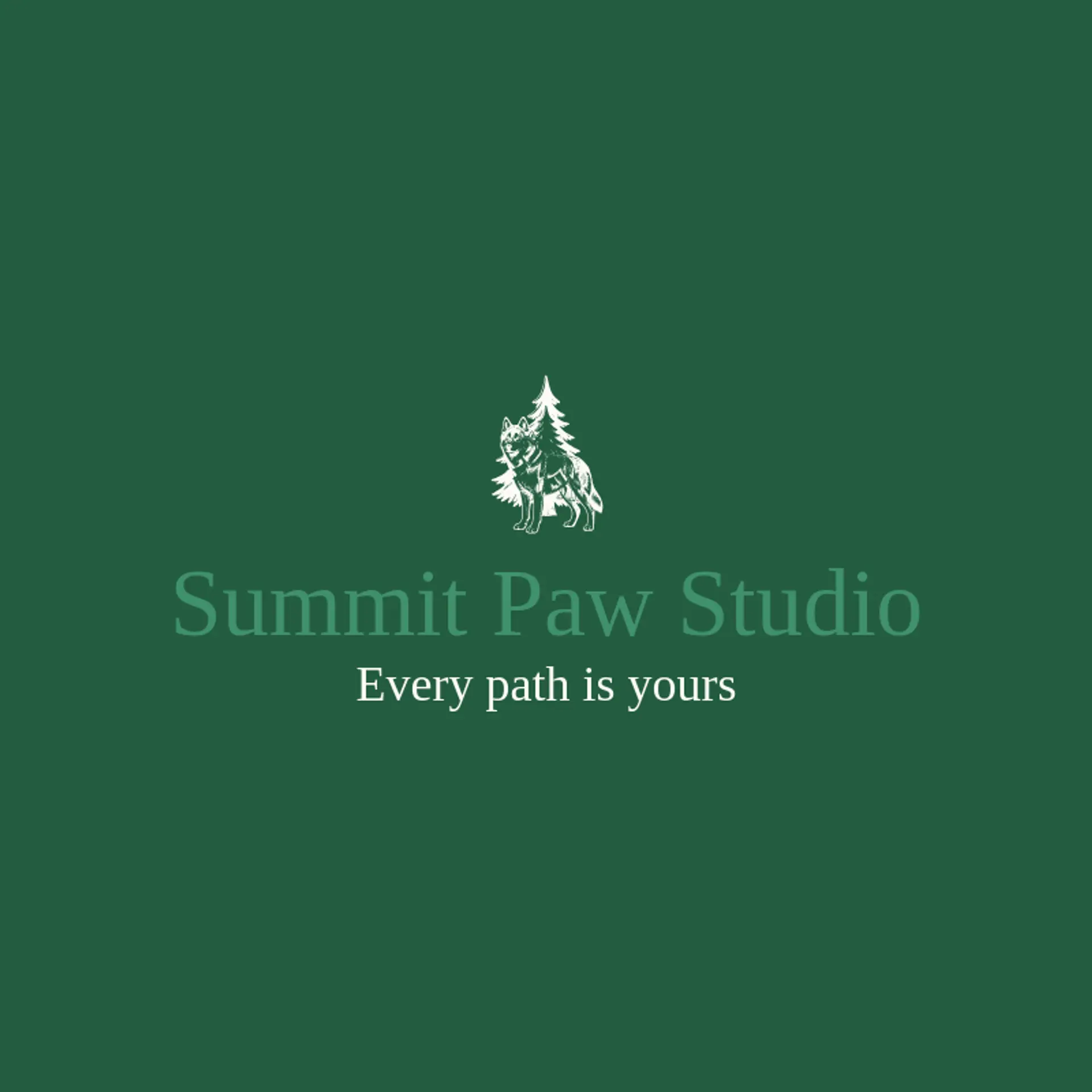 Summit Paw Studio logo for husky