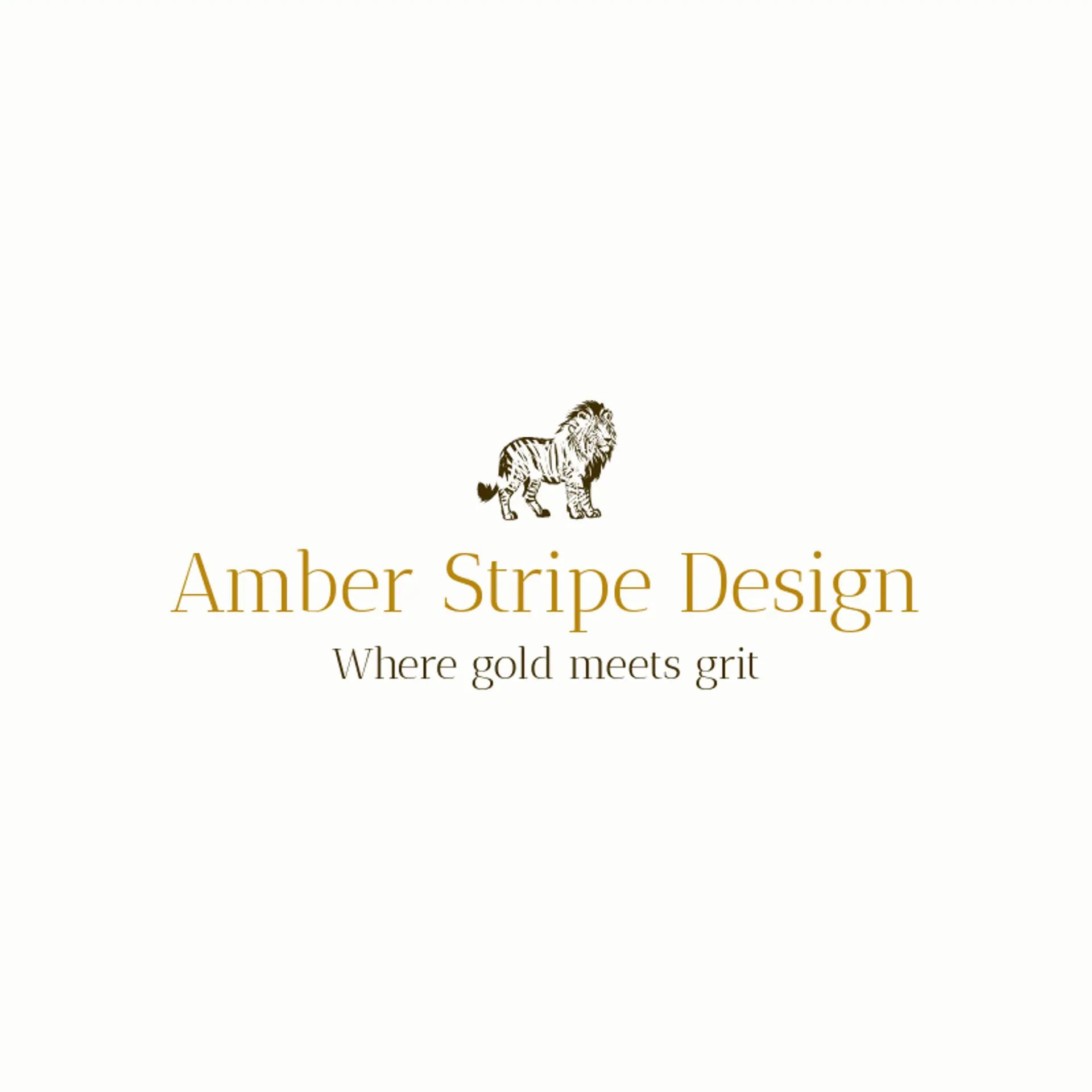 Amber Stripe Design logo for lion