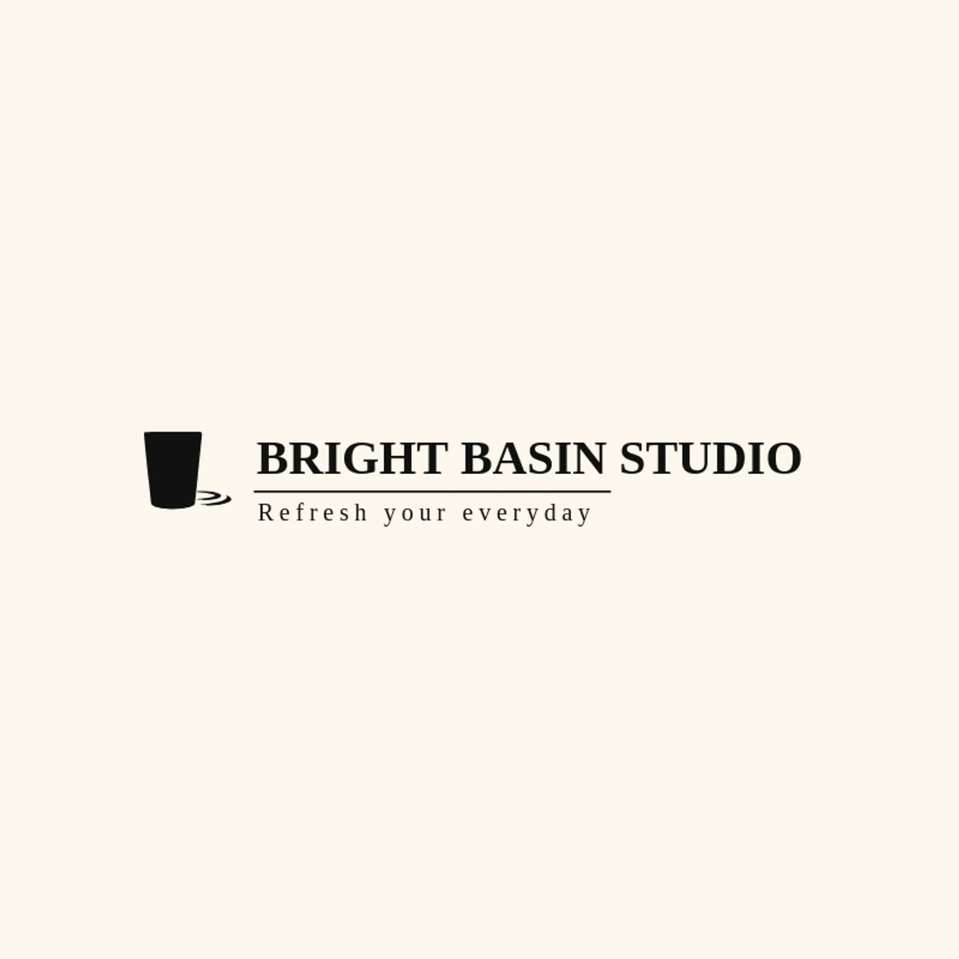 Bright Basin Studio logo for tumbler