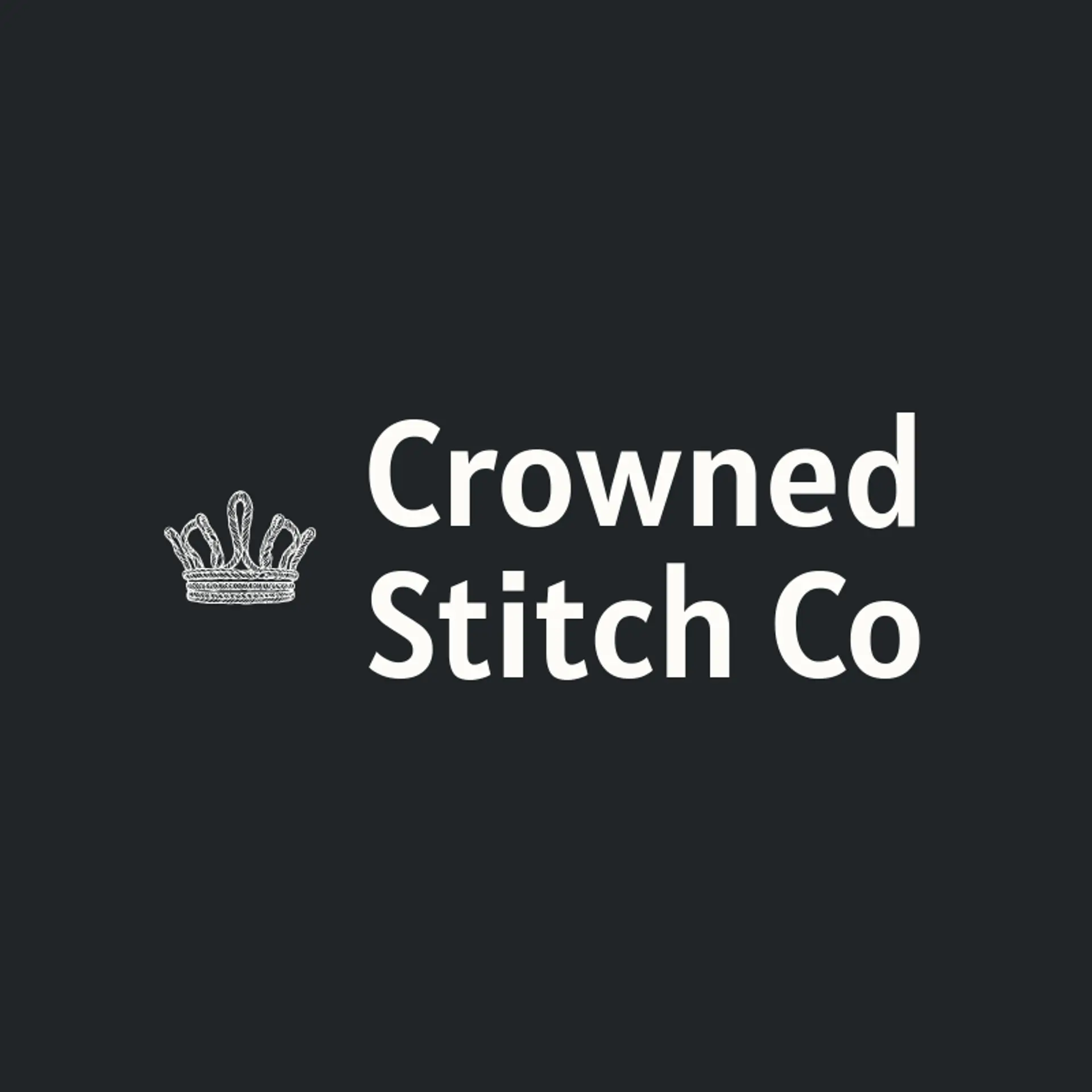 Crowned Stitch Co logo for embroidery