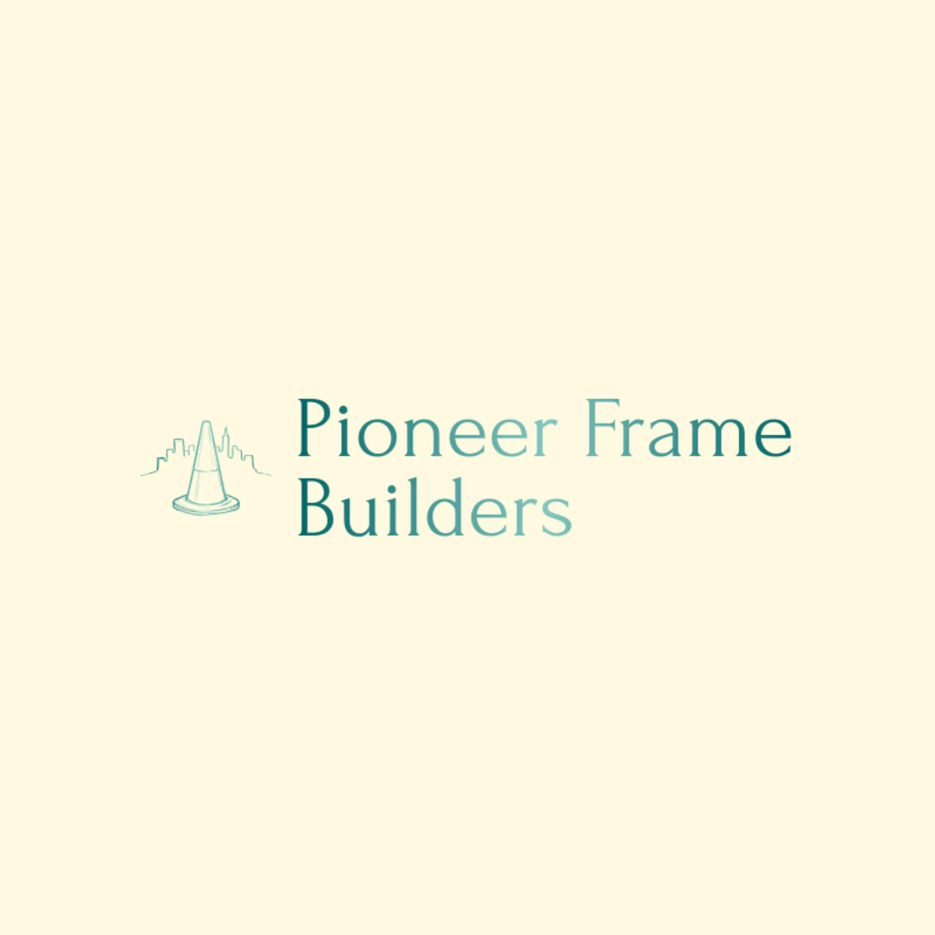 Pioneer Frame Builders logo for construction company