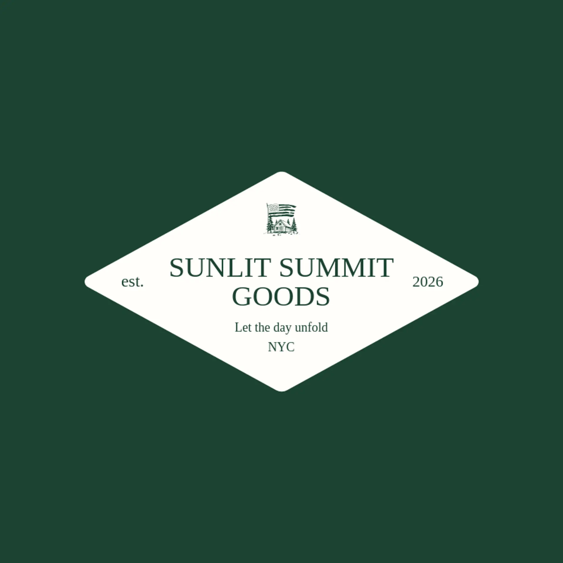 Sunlit Summit Goods logo for national park