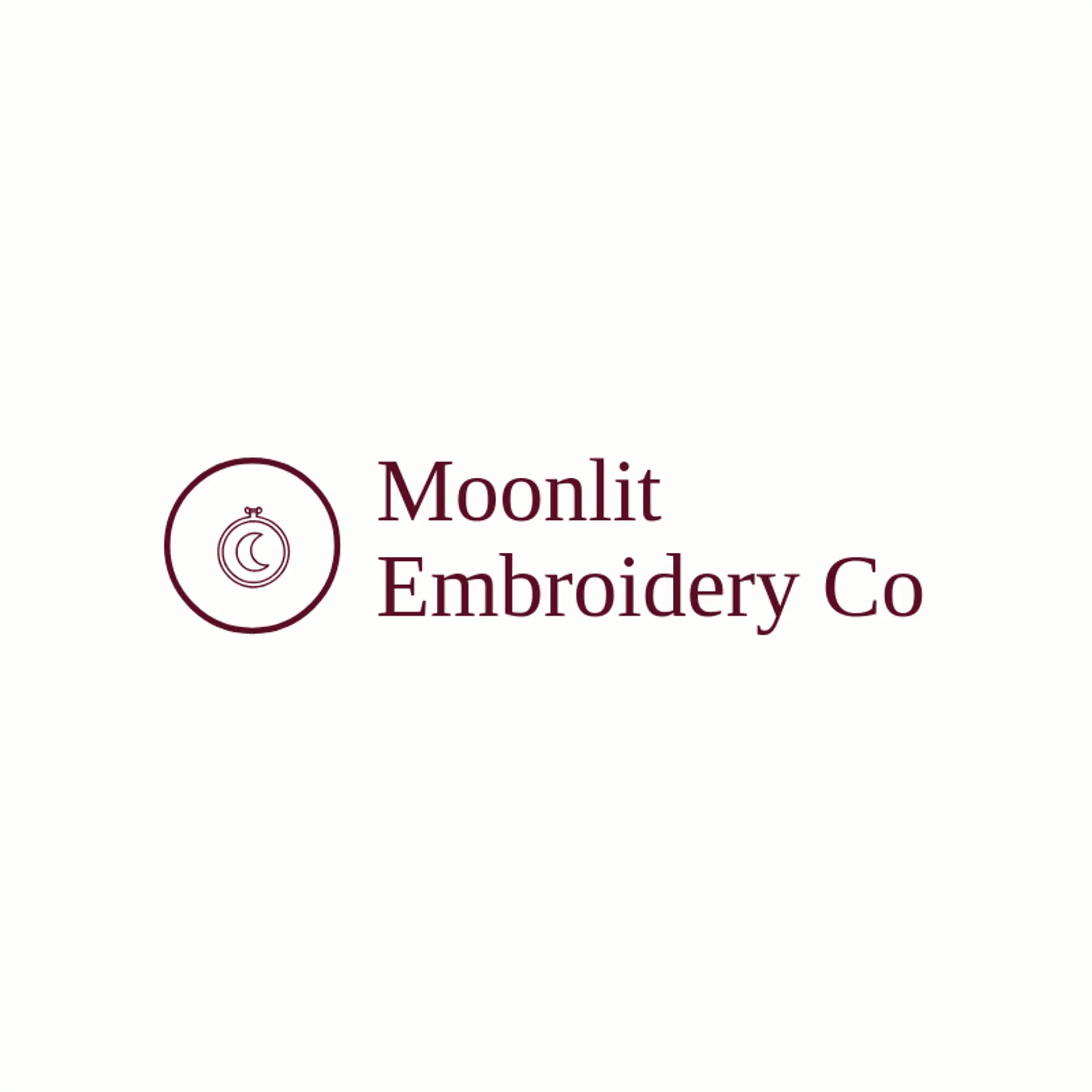 Moonlit Embroidery Co logo for handmade