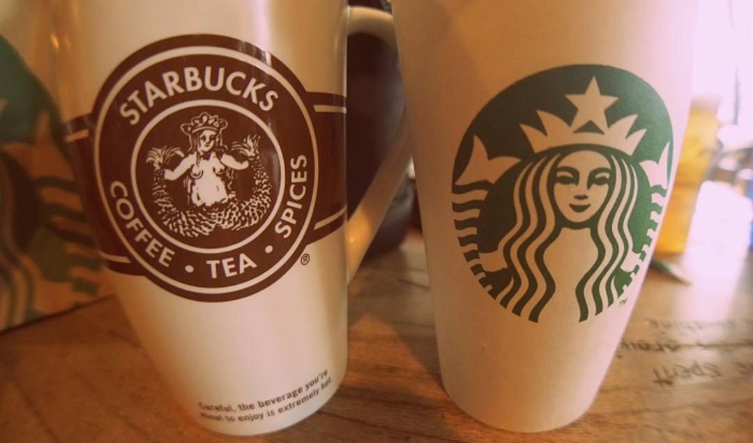 First Starbucks logo compared to current logo | Source