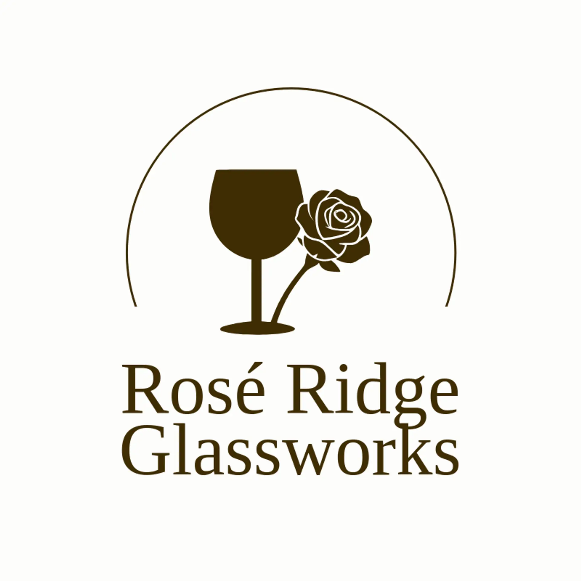 Rosé Ridge Glassworks logo for wine glass
