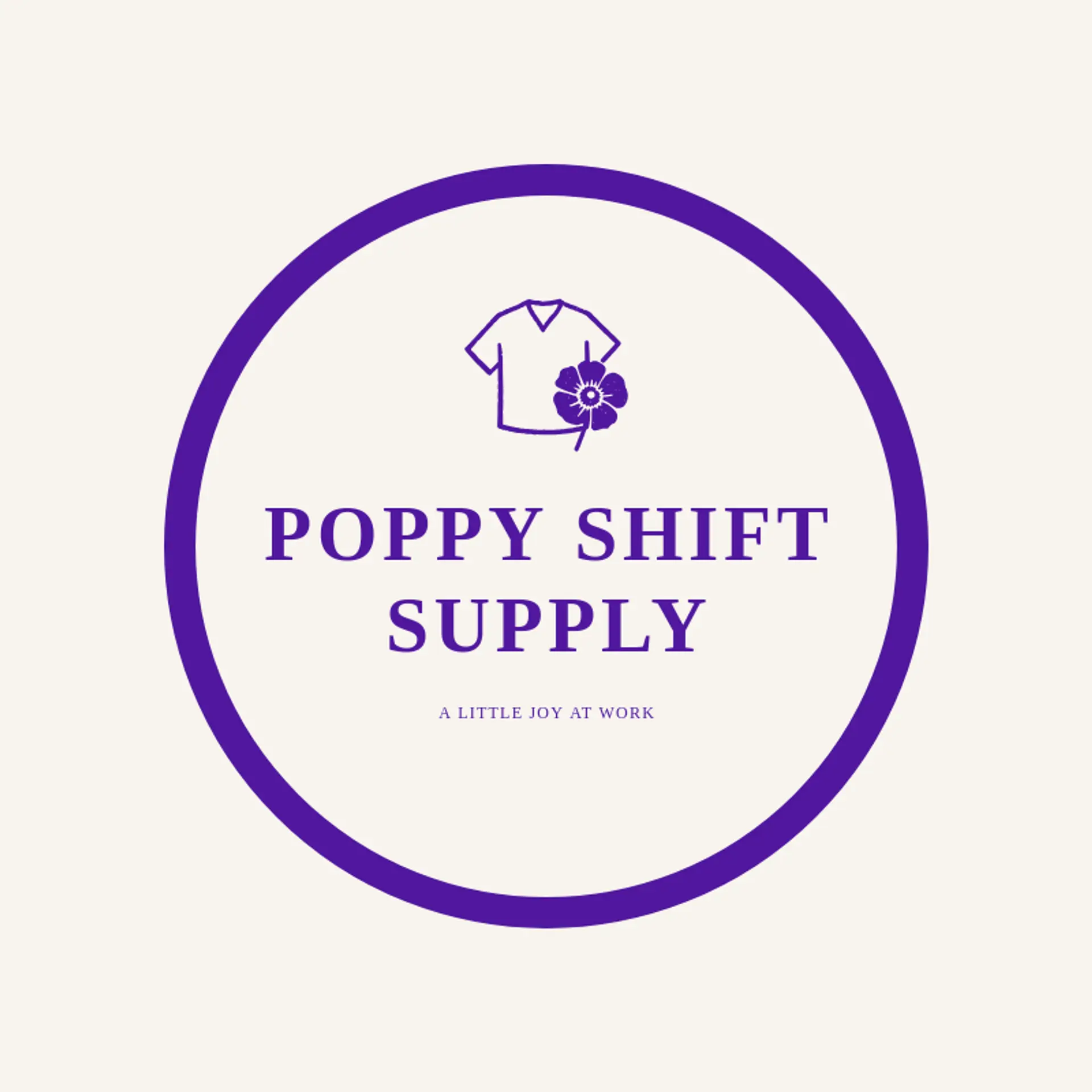 Poppy Shift Supply logo for scrub