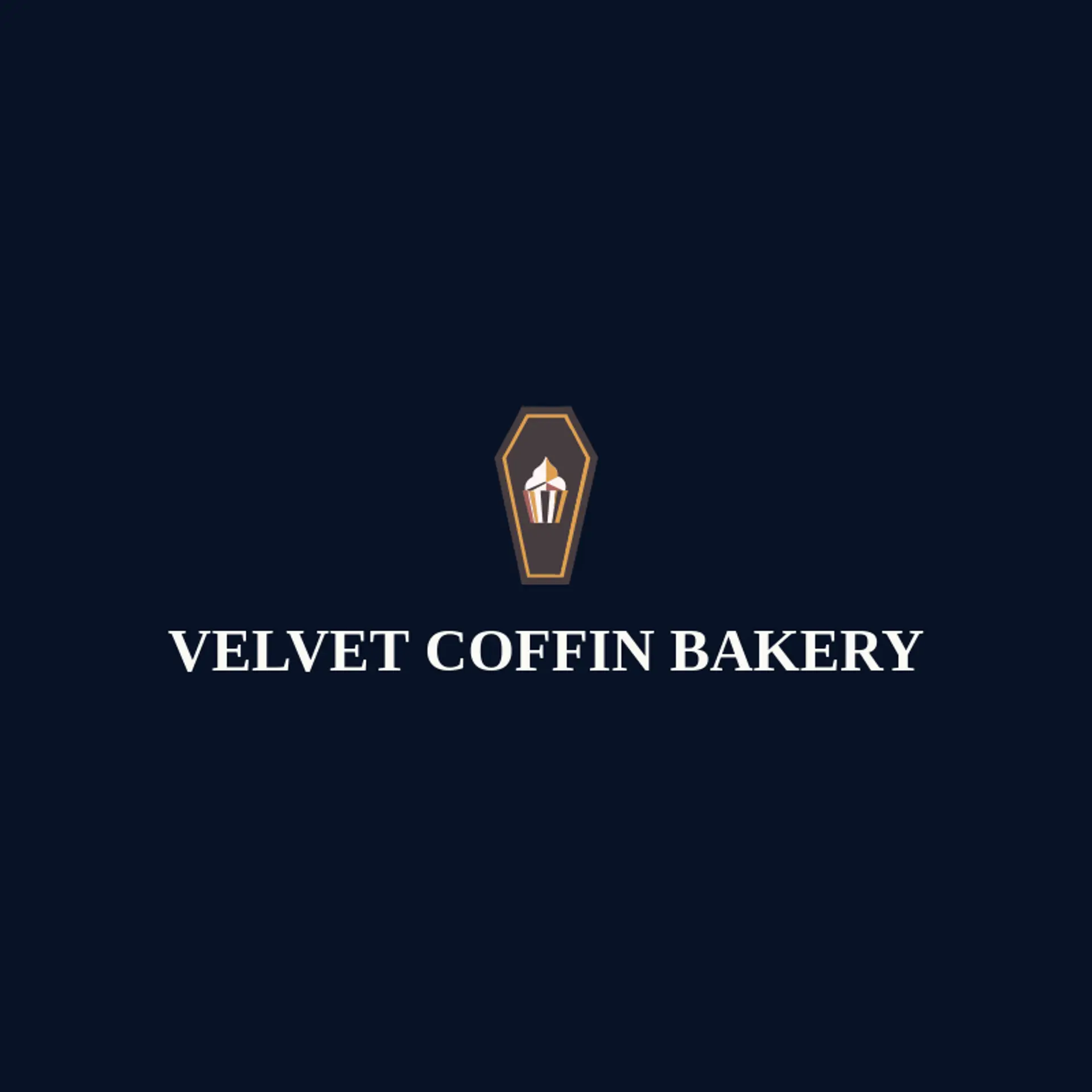 Velvet Coffin Bakery logo for goth