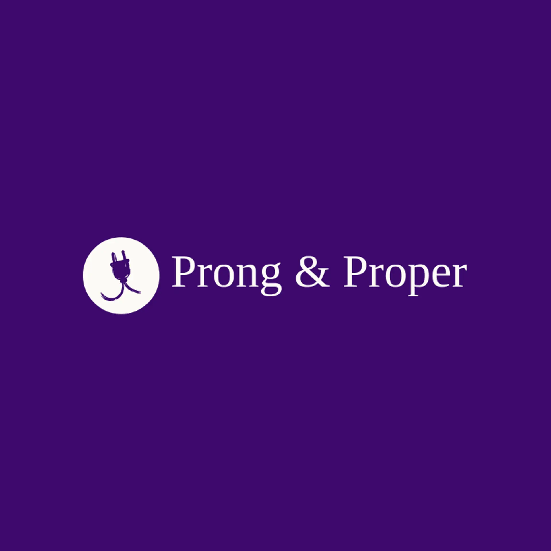 Prong & Proper logo for plug