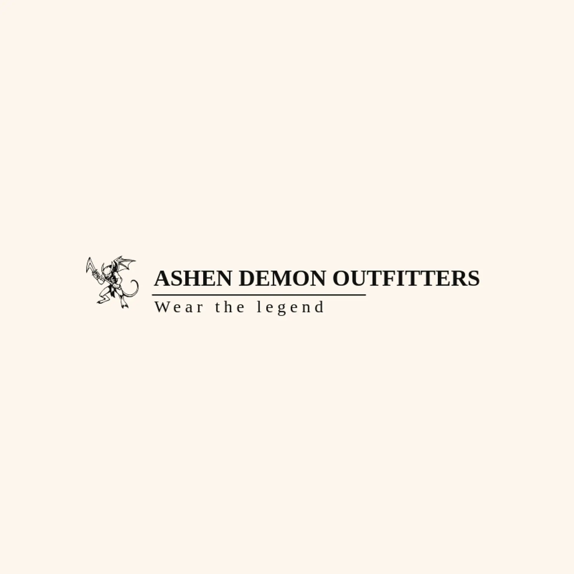 Ashen Demon Outfitters logo for demon