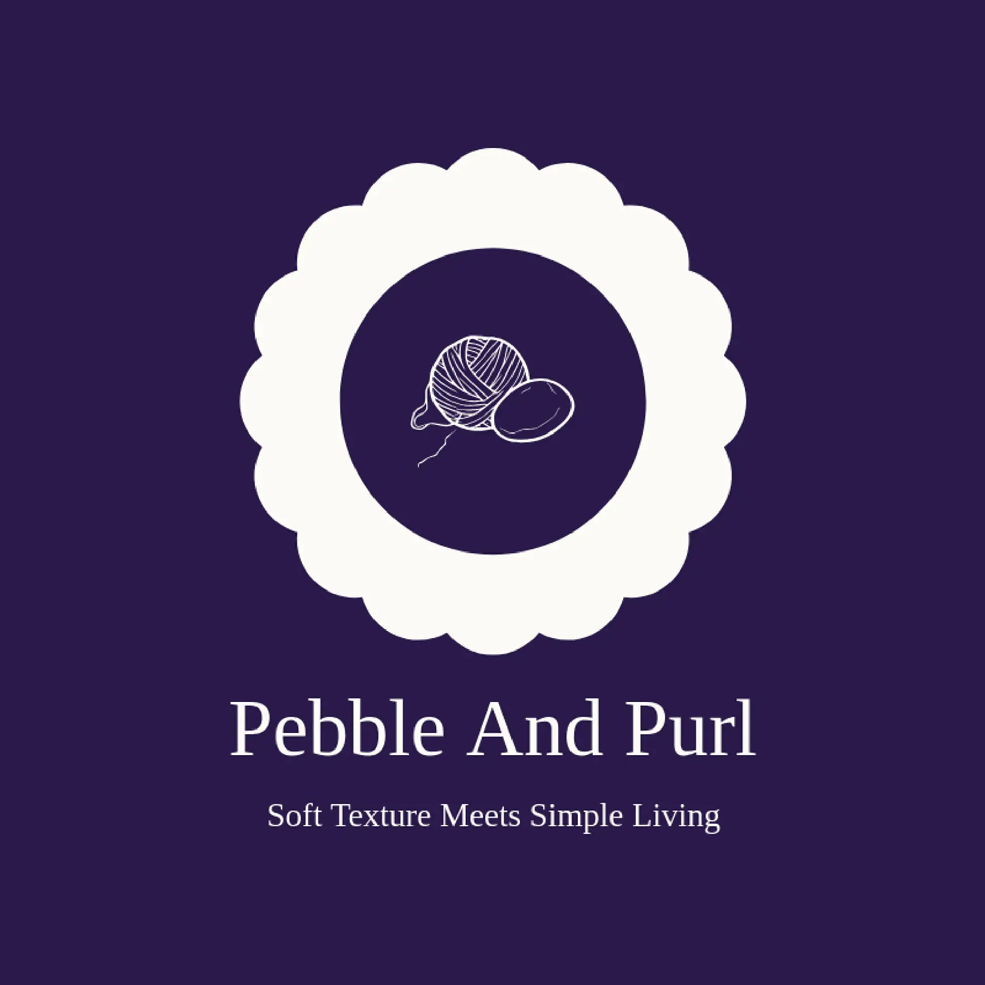 Pebble and Purl logo for yarn