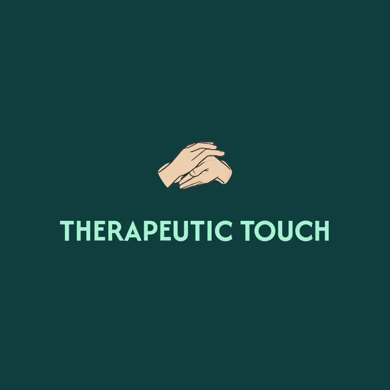 The massage name Therapeutic Touch as a branded logo with a color icon