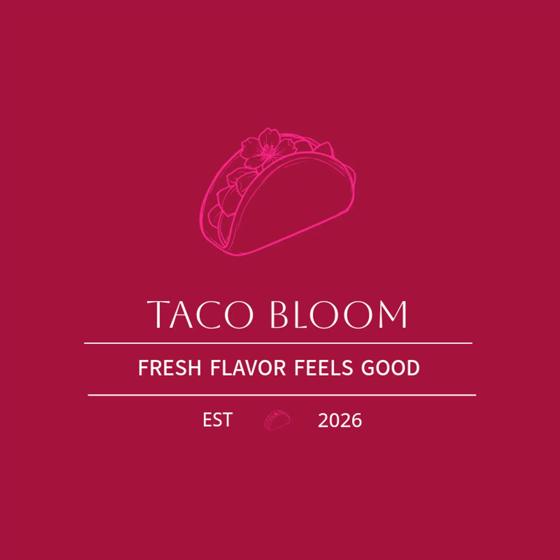 Taco Bloom logo for snack
