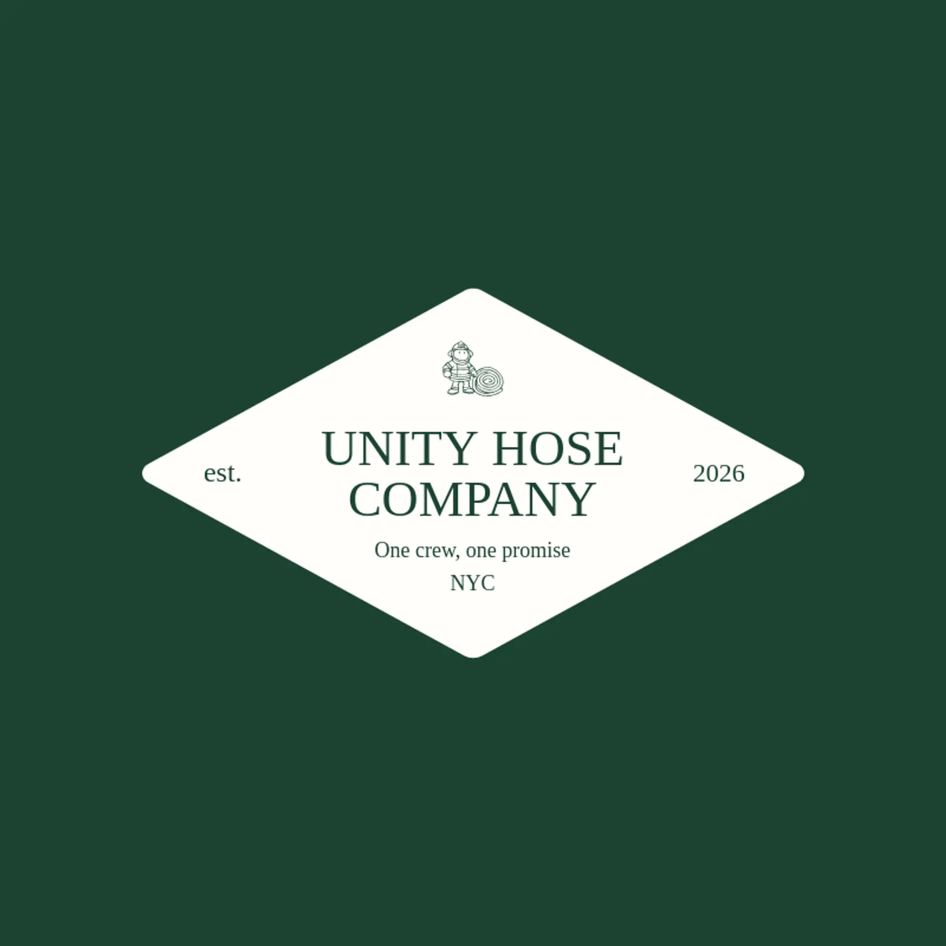 Unity Hose Company logo for fireman