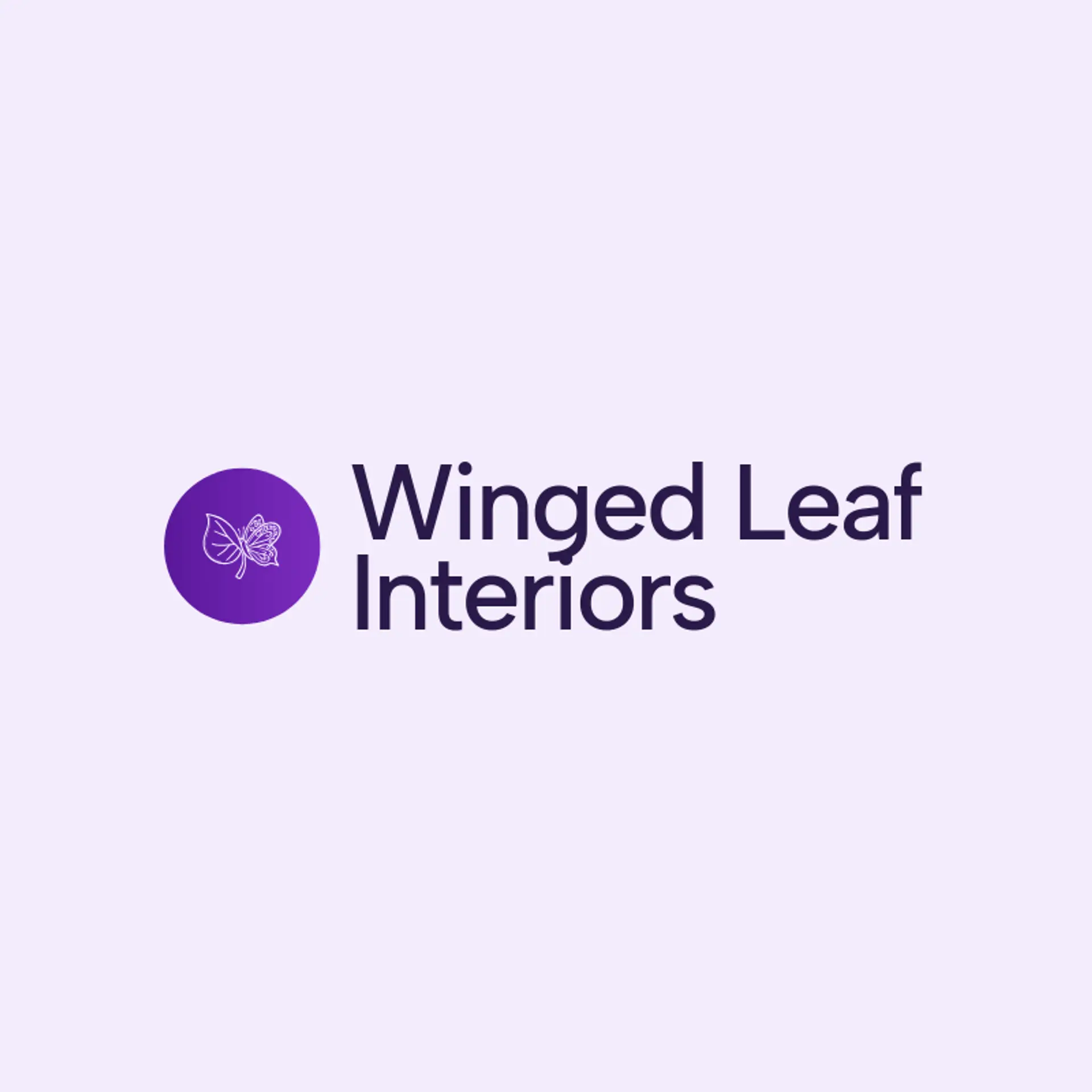 Winged Leaf Interiors logo for butterfly