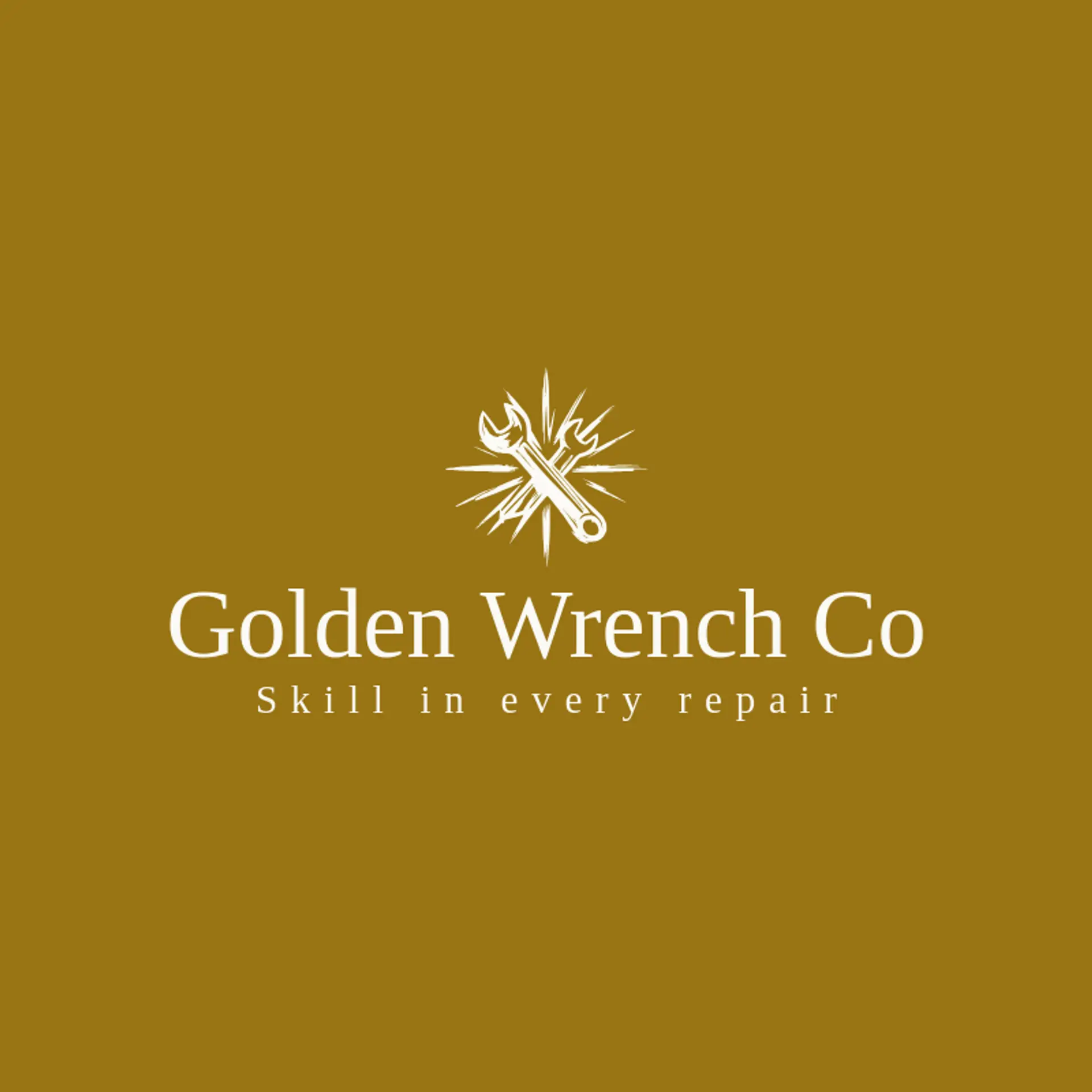 Golden Wrench Co logo for car repair