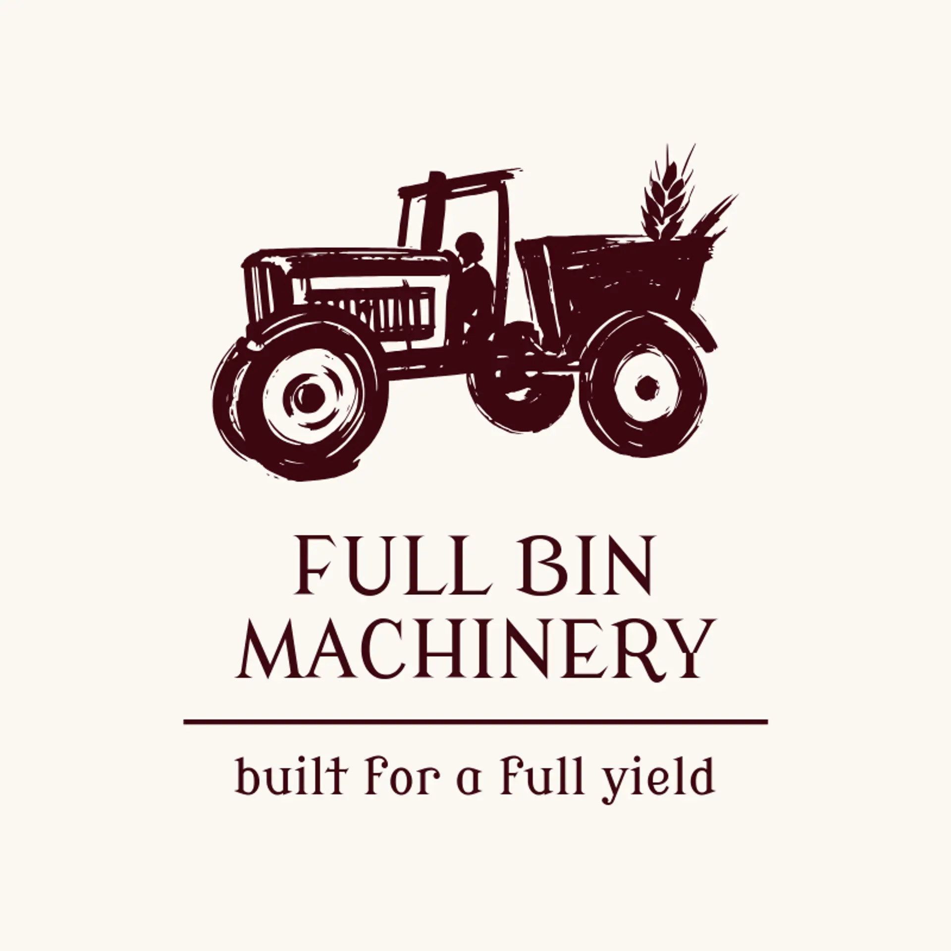 Full Bin Machinery logo for tractor