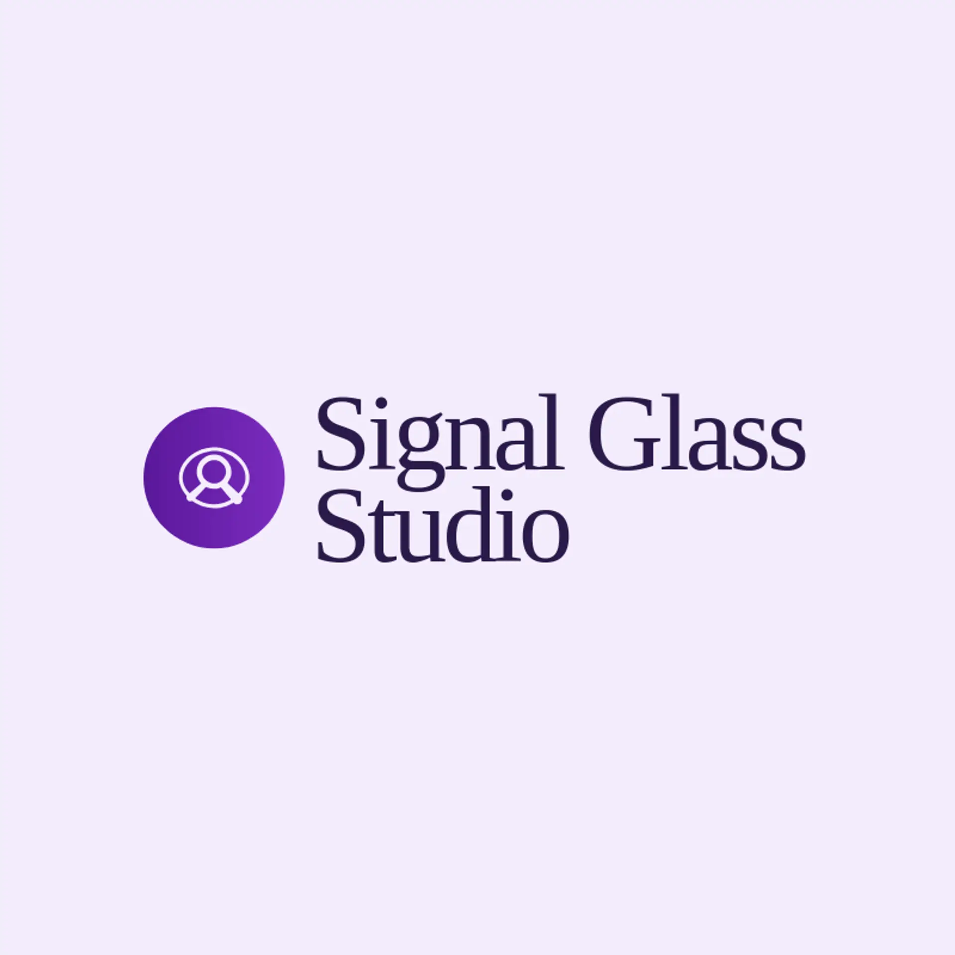Signal Glass Studio logo for magnifying glass