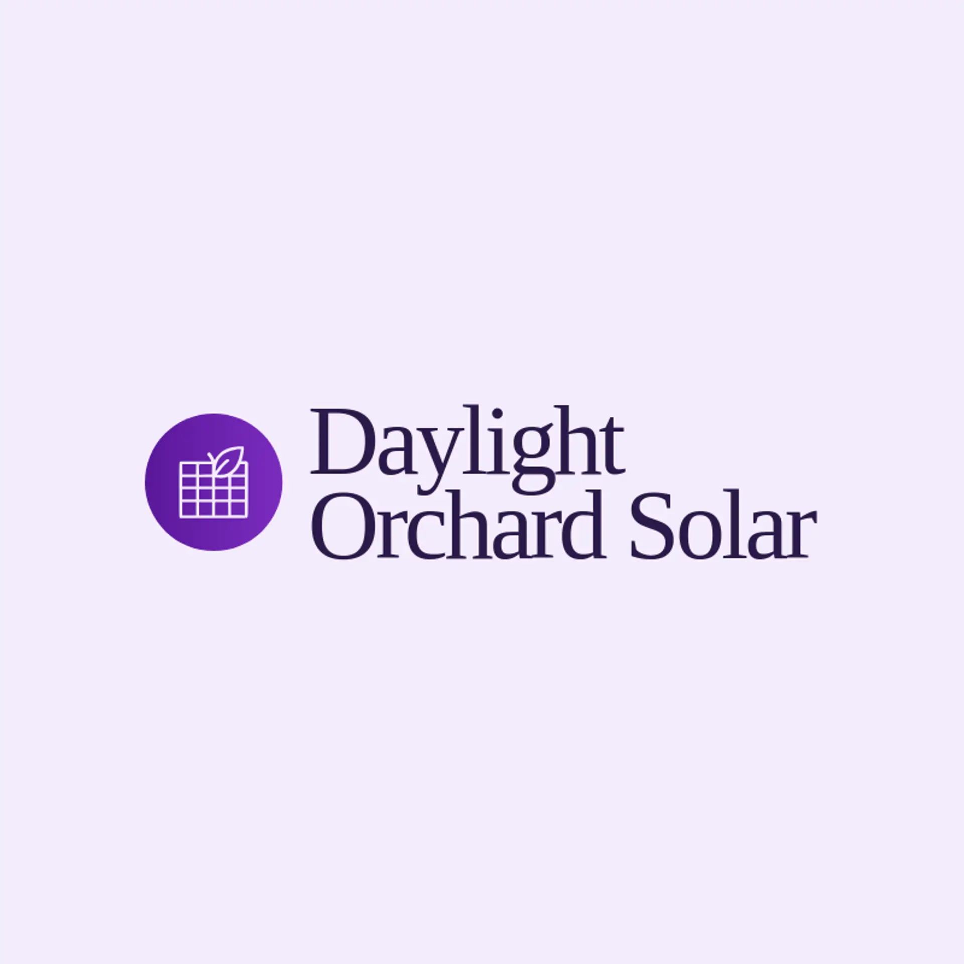 Daylight Orchard Solar logo for solar panel