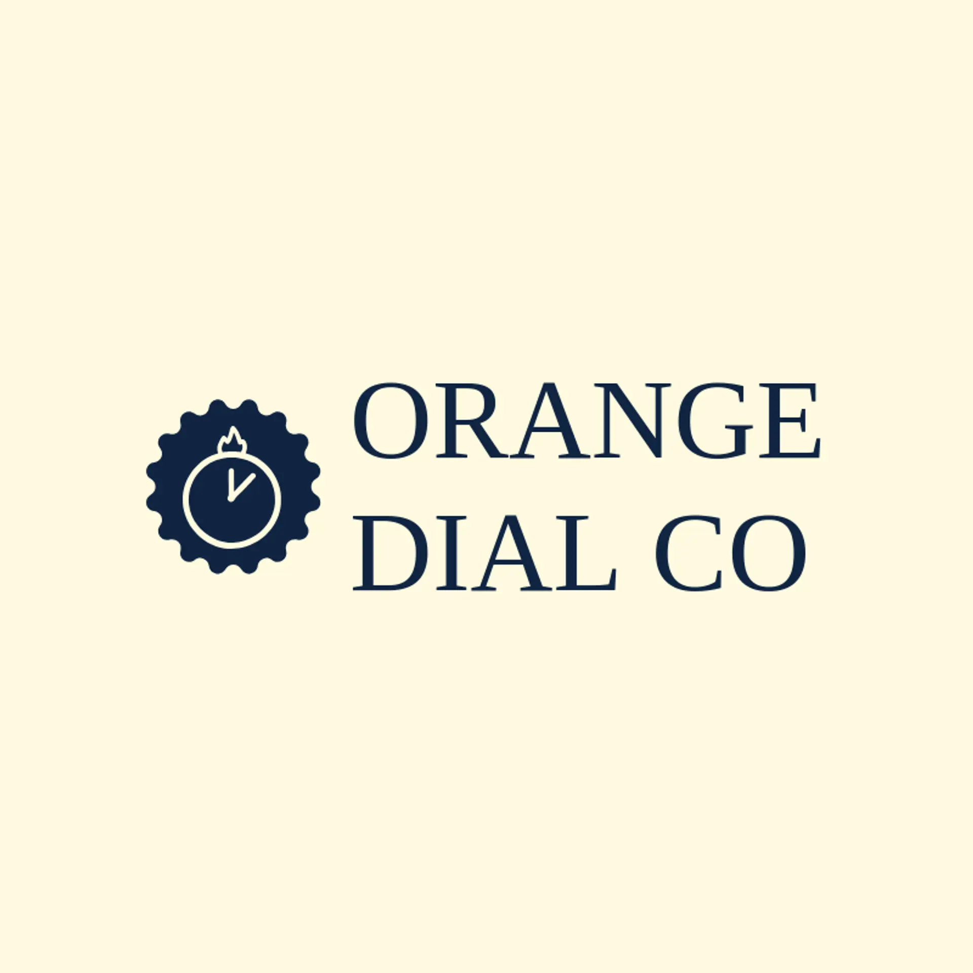 Orange Dial Co logo for clock