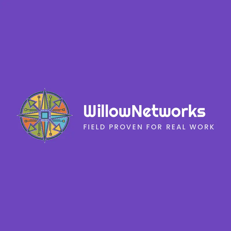 A retro digital compass logo pointing a technology brand forward.
