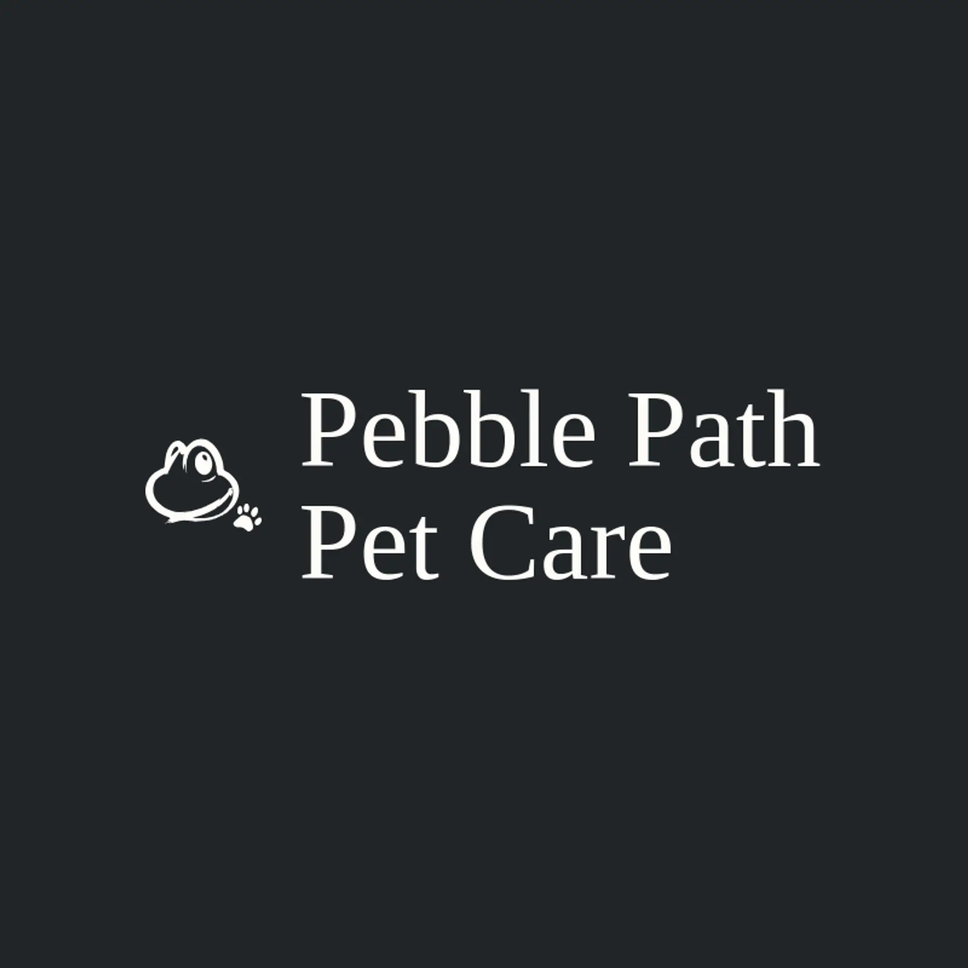 Pebble Path Pet Care logo for toad