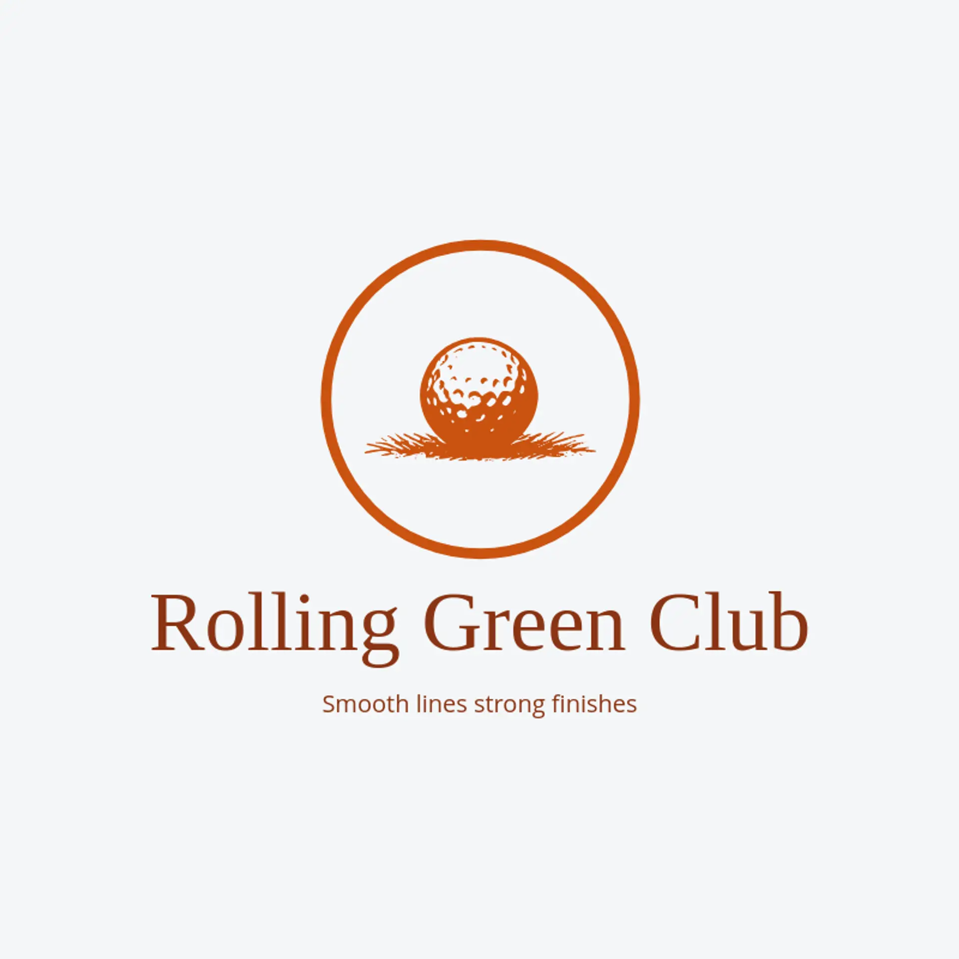 Rolling Green Club logo for golf ball