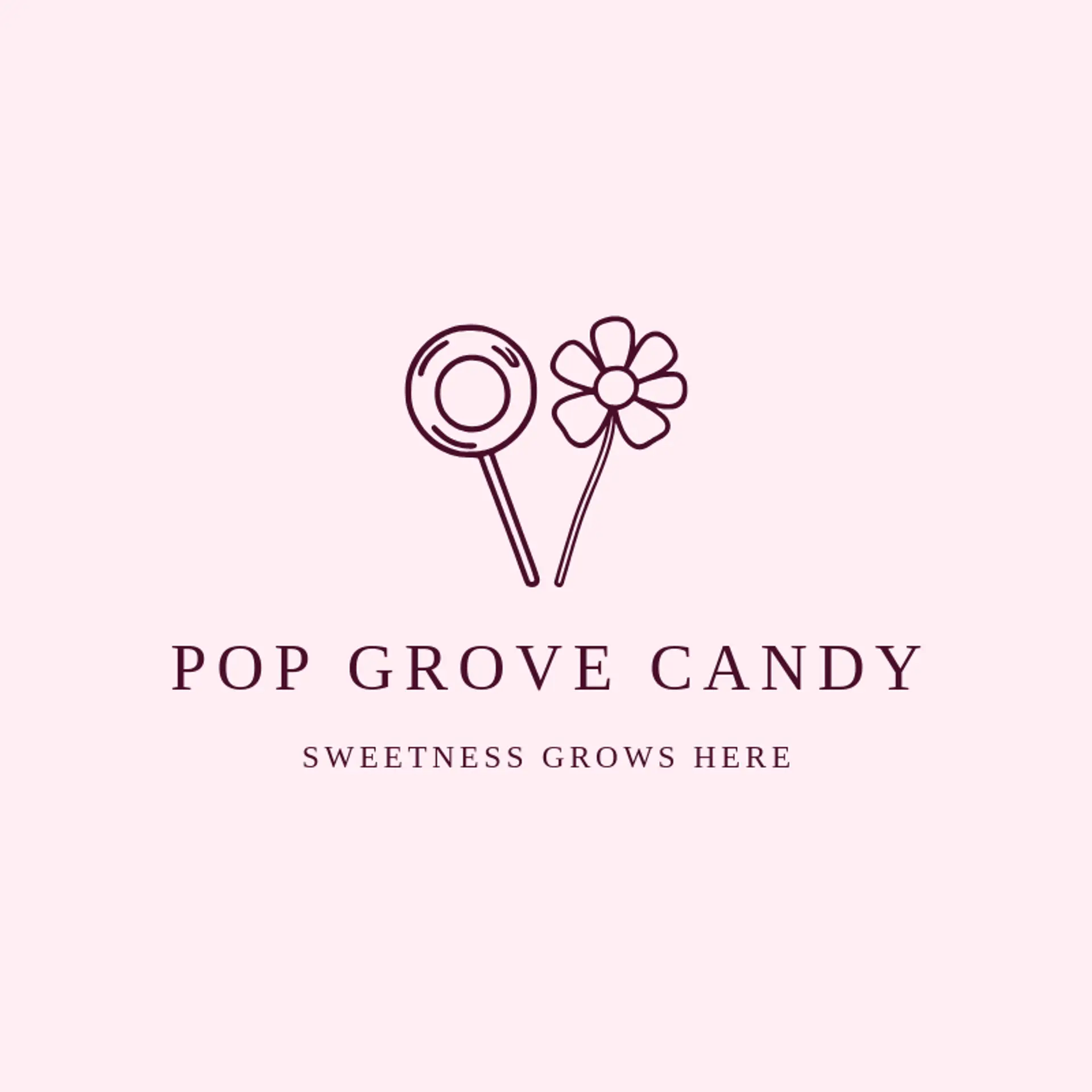 Pop Grove Candy logo for lollipop