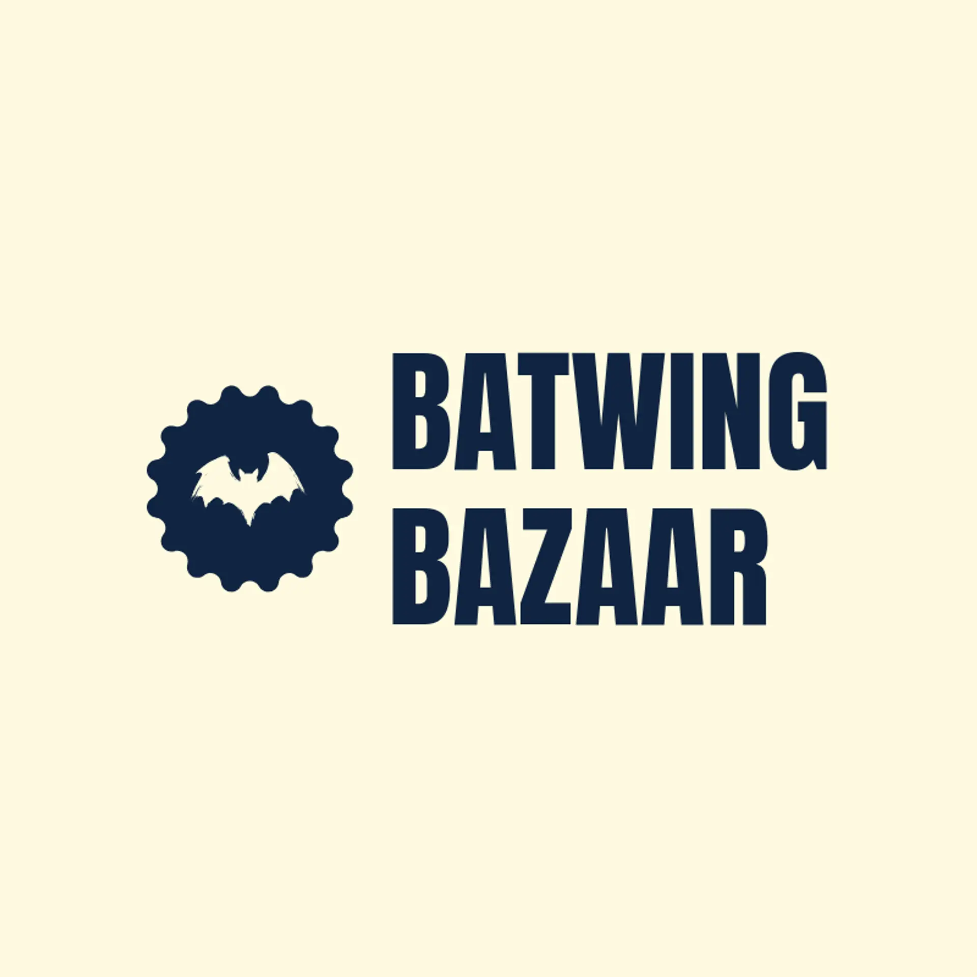 Batwing Bazaar logo for halloween