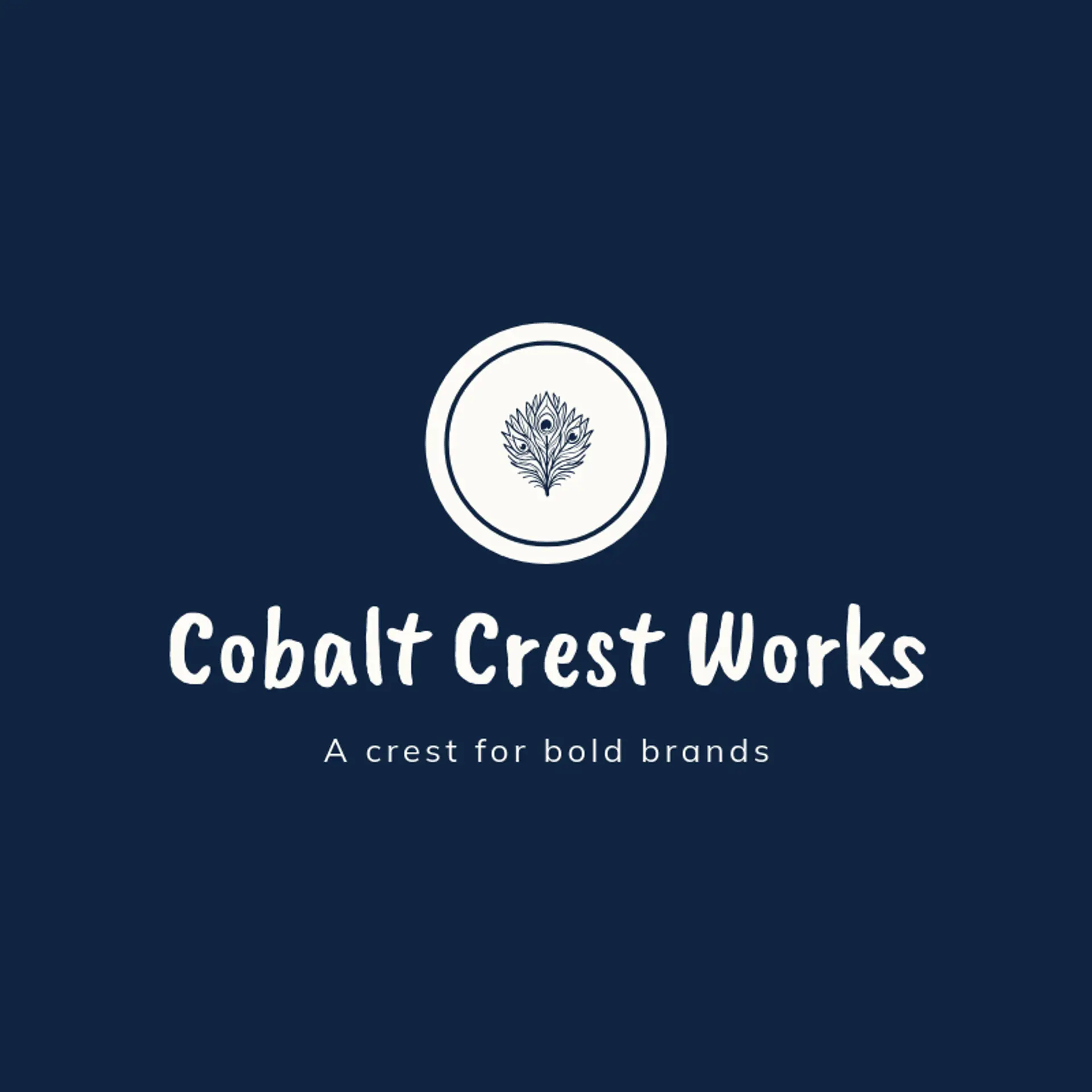 Cobalt Crest Works logo for peacock