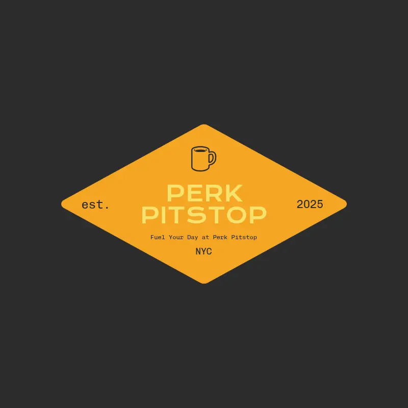 Perk Pitstop logo for cafe